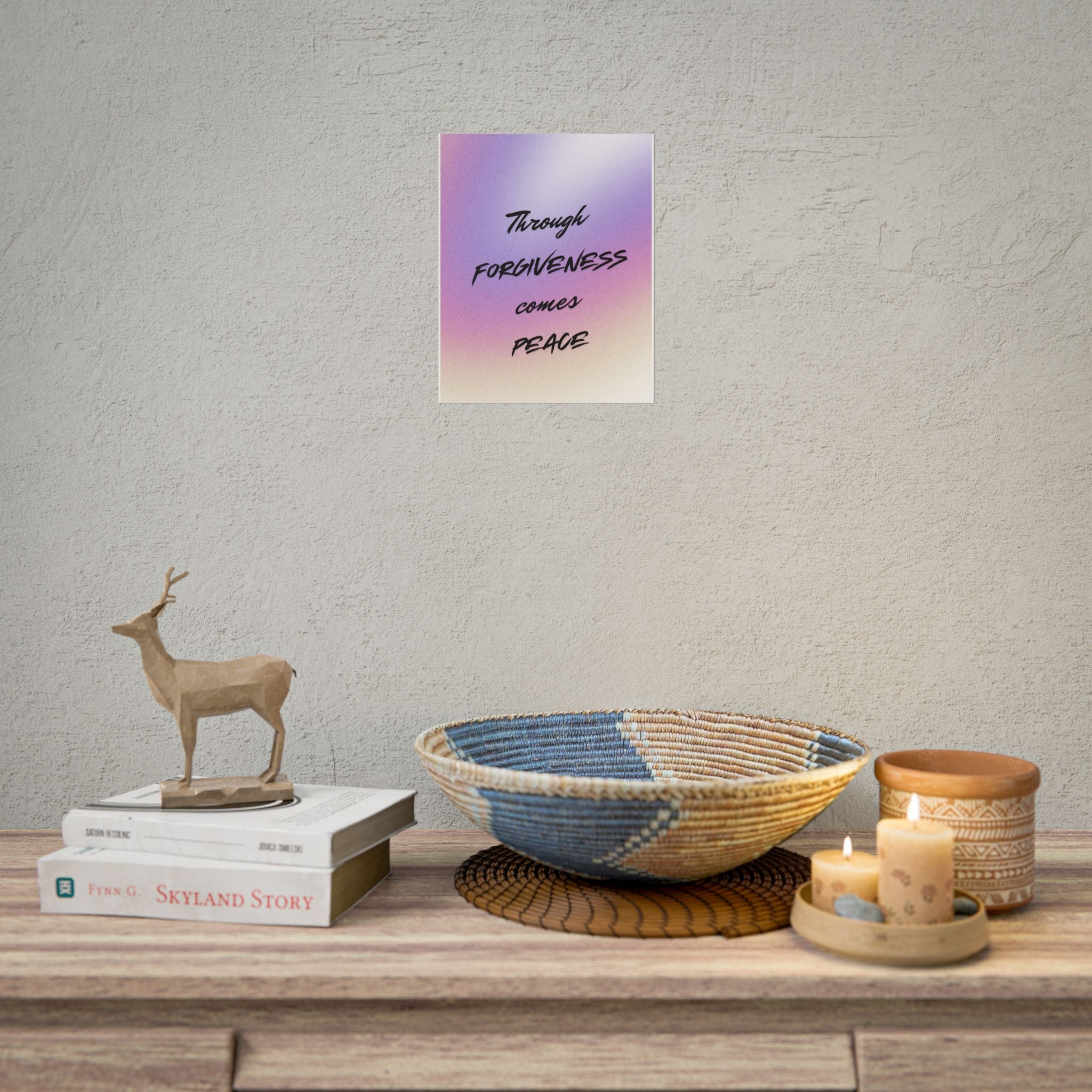 Rolled Poster — "Through Forgiveness Comes Peace" Inspirational Wall Art