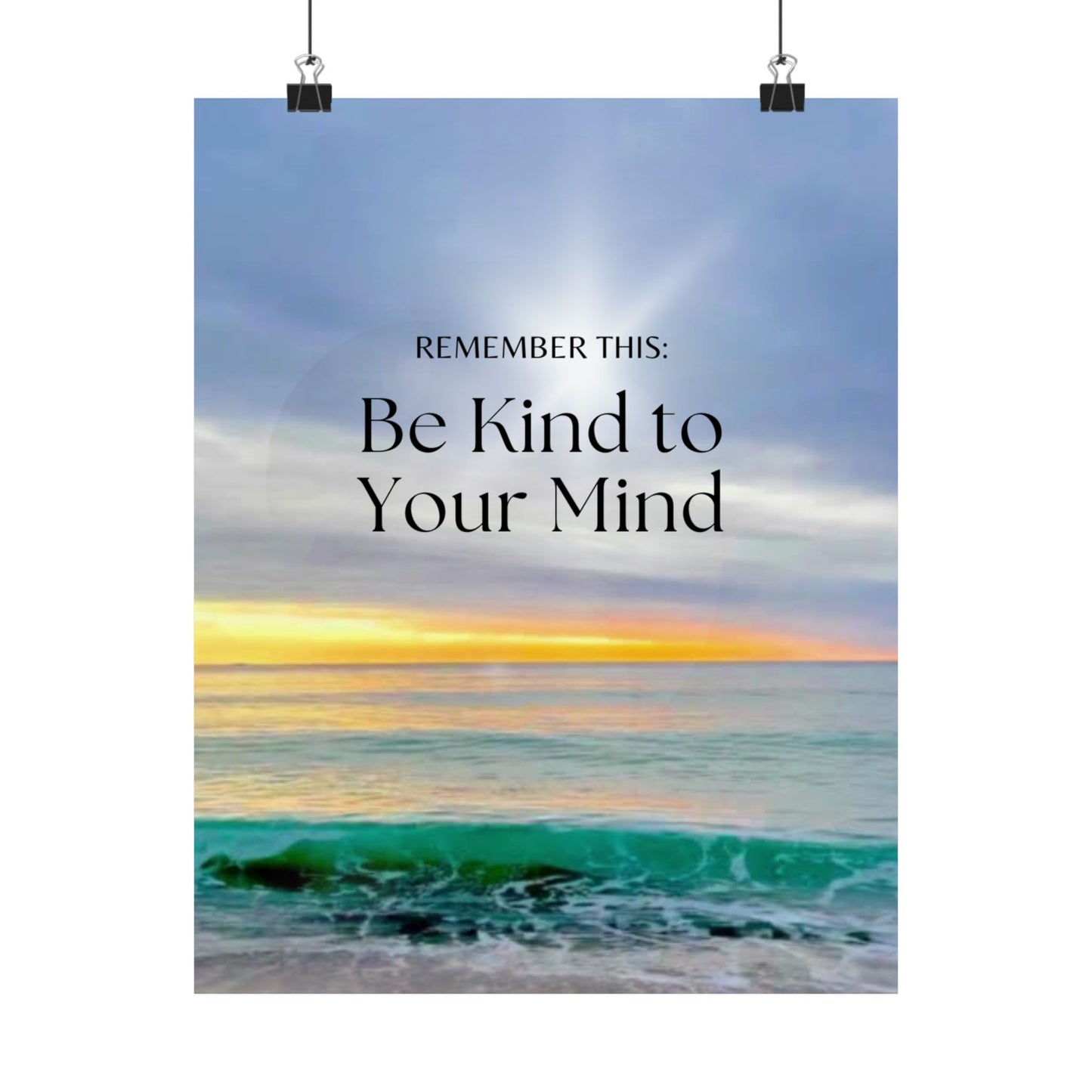 "Be Kind to Your Mind" Matte Vertical Poster — Inspirational Ocean  Wall Art