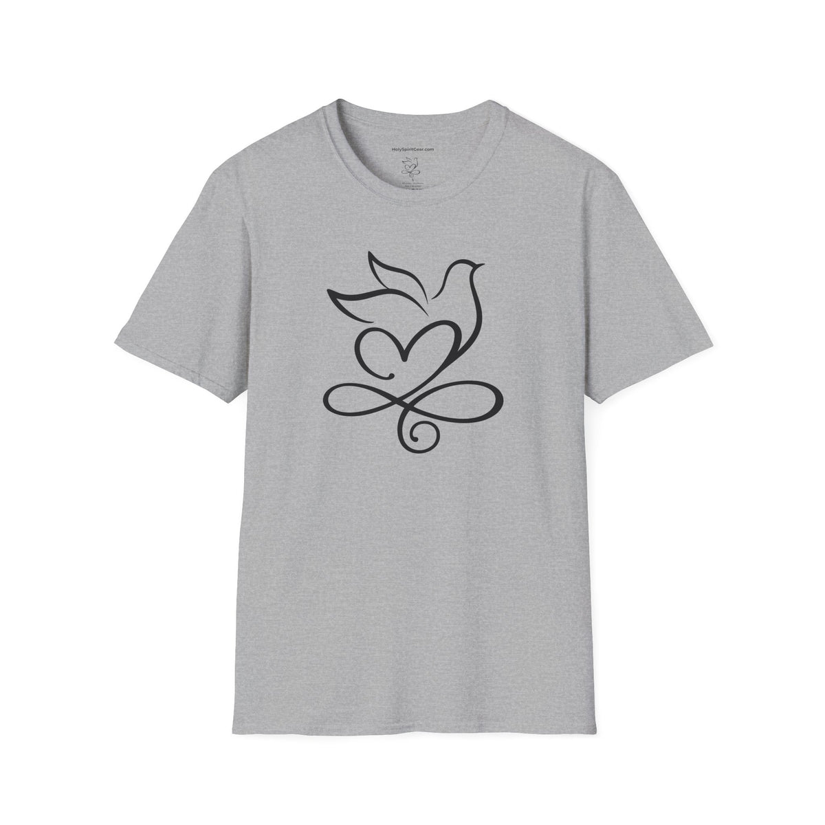 Holy Spirit T-Shirt — Minimalist Dove & Heart Line Art Tee
