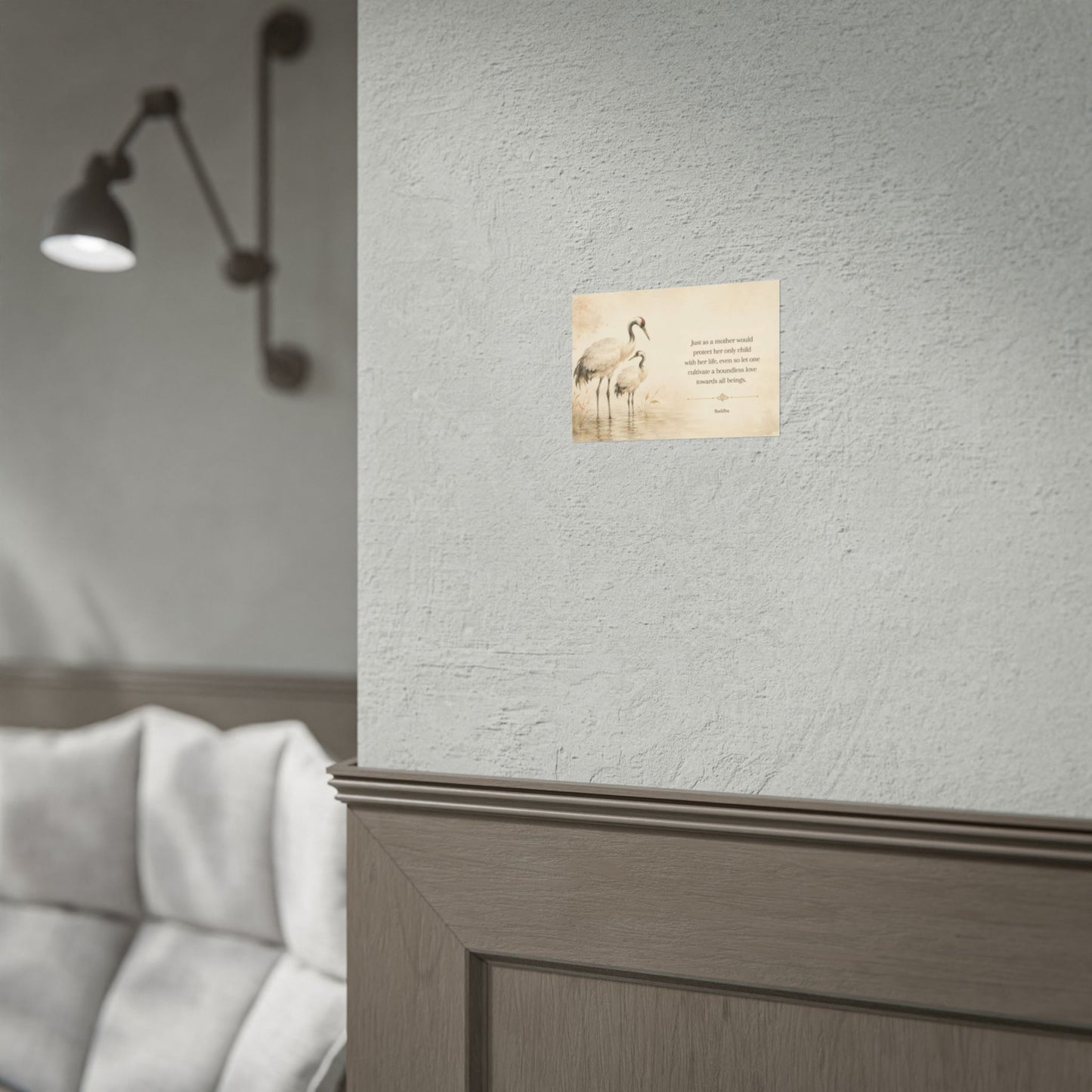 Buddha Crane Quote Poster — Rolled Wall Art with ‘Cultivate a Boundless Love’ Quote