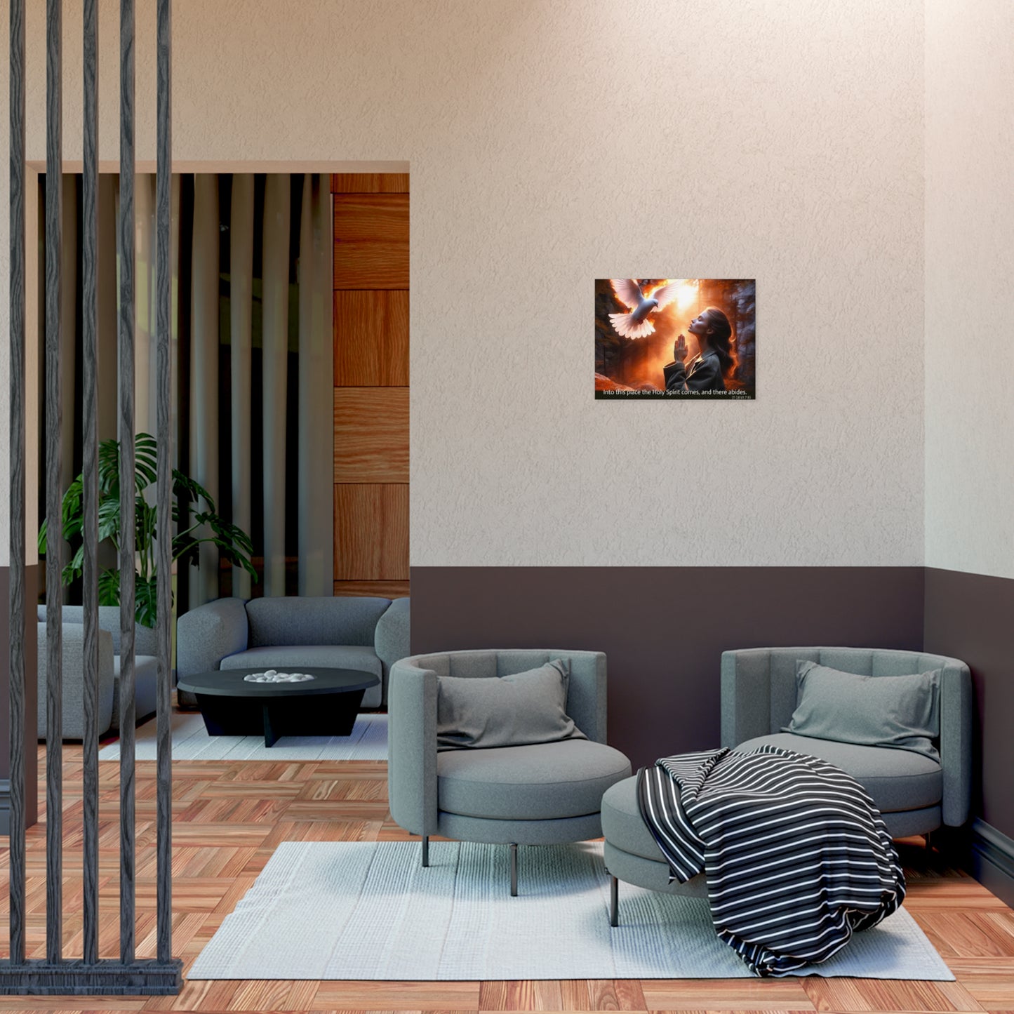 "Into this place the Holy Spirit comes, and there abides." Uncoated Spiritual Wall Art