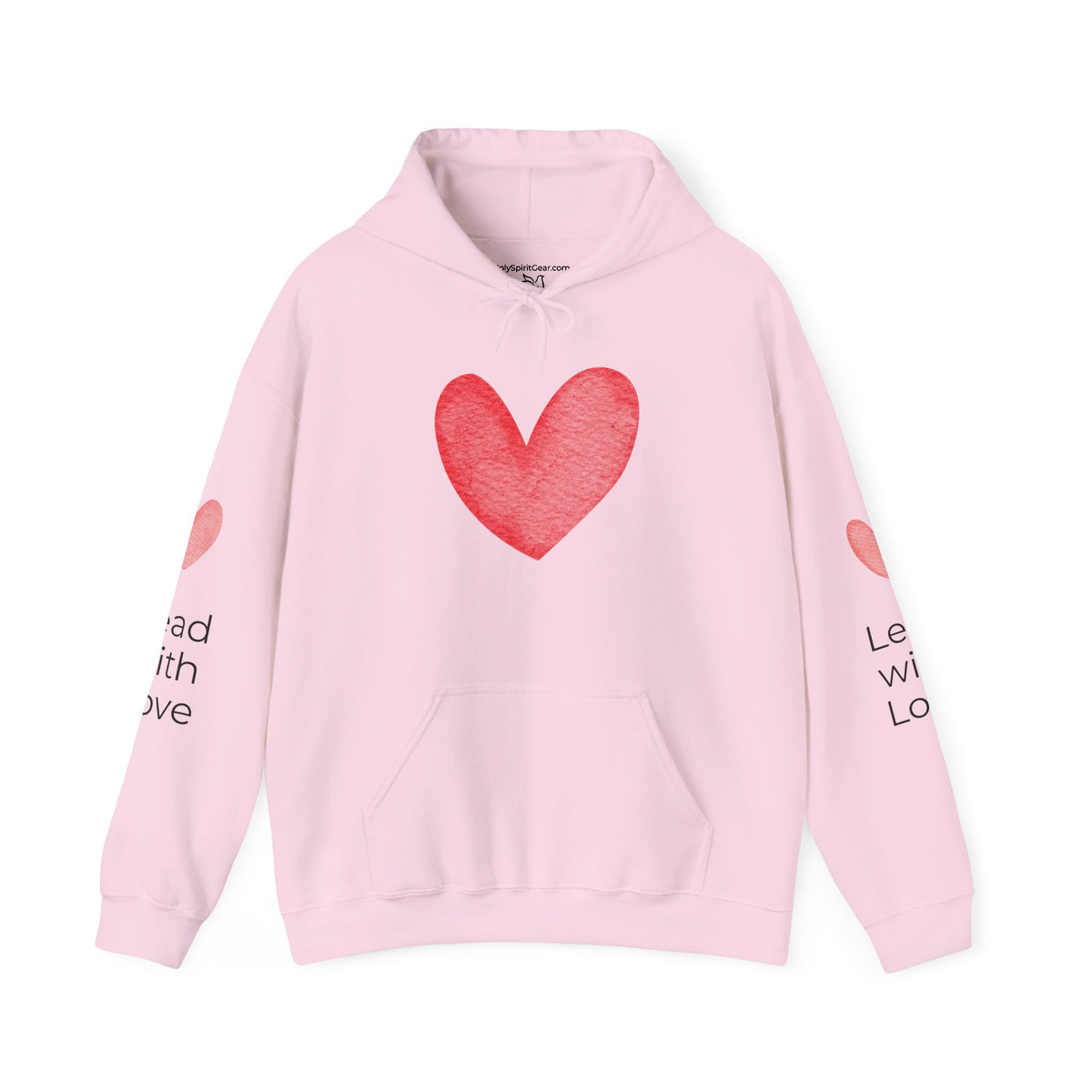 Angel Wings Hoodie — Angel Wing Graphic Hooded Sweatshirt with 'Lead with Love' Sleeves
