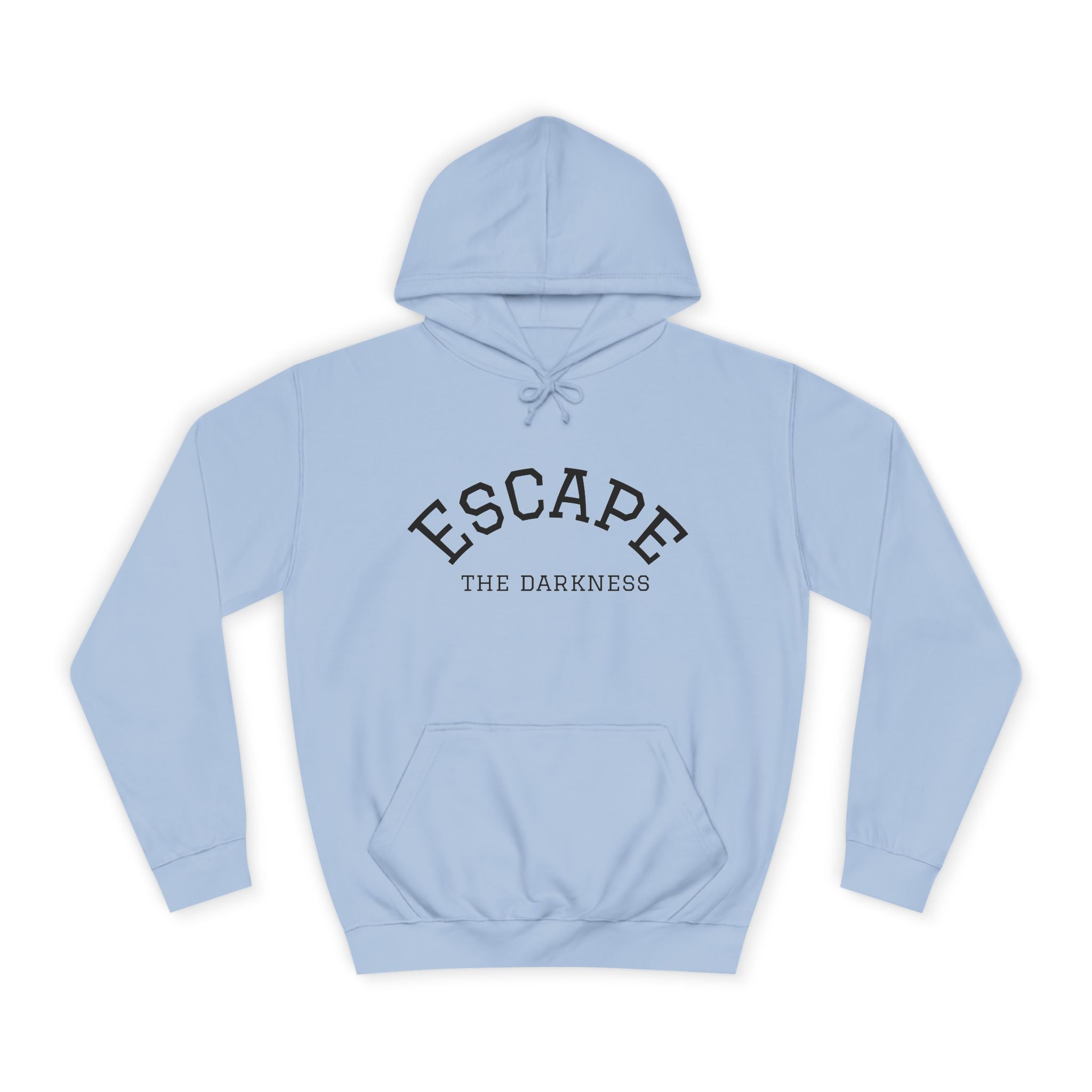 Escape the Darkness Hoodie — Heart Graphic College Pullover