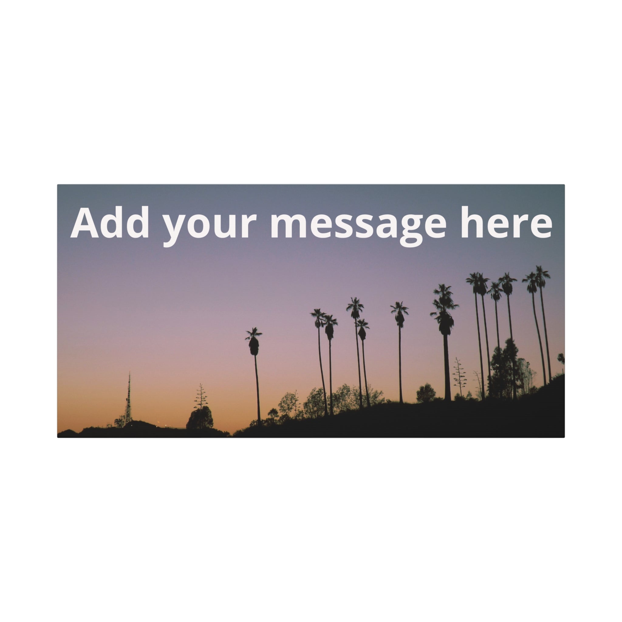 Personalized Sunset Palm Canvas  with Custom Text
