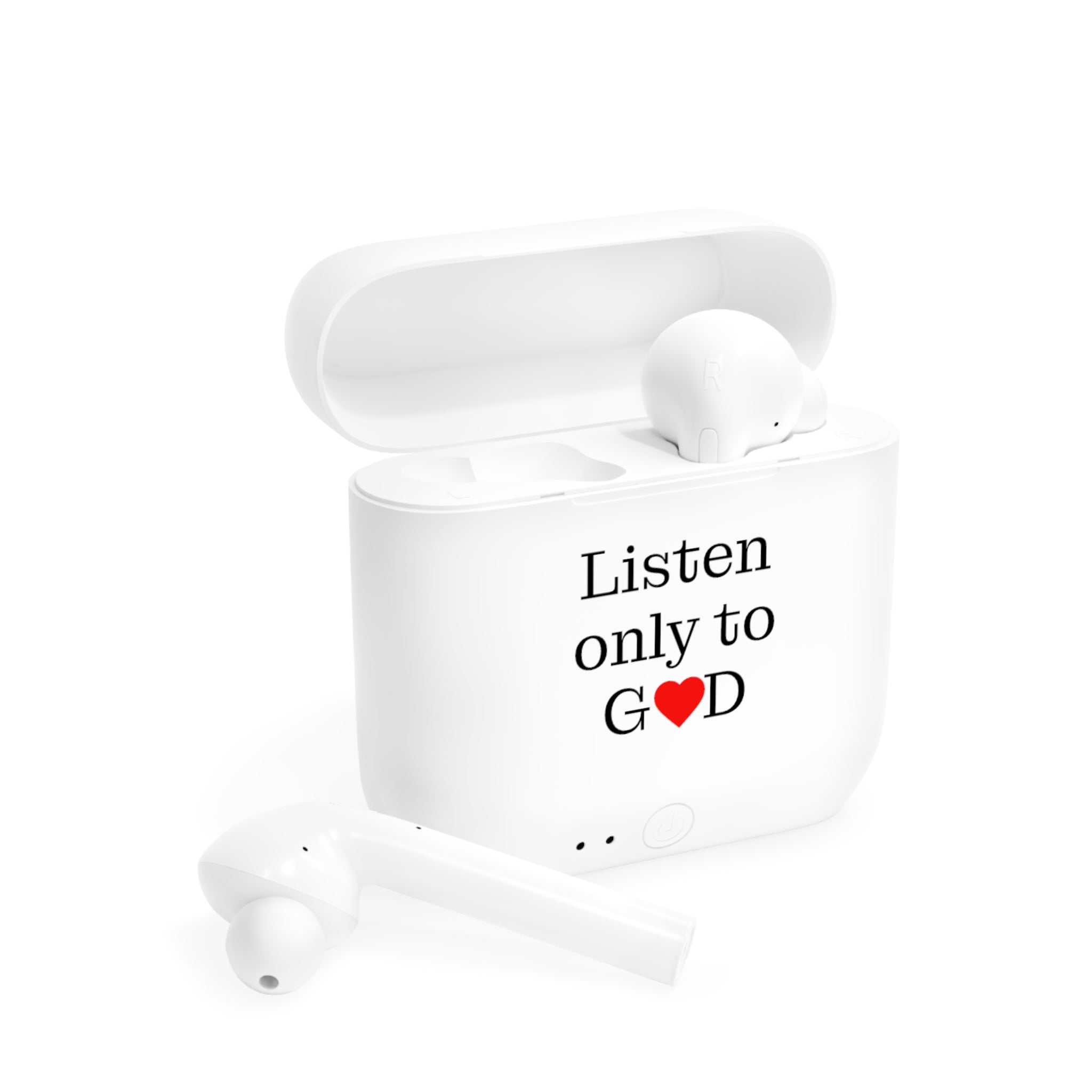 Wireless Earbuds Case — "Listen only to God" Charging Case