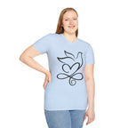 Holy Spirit T-Shirt — Minimalist Dove & Heart Line Art Tee