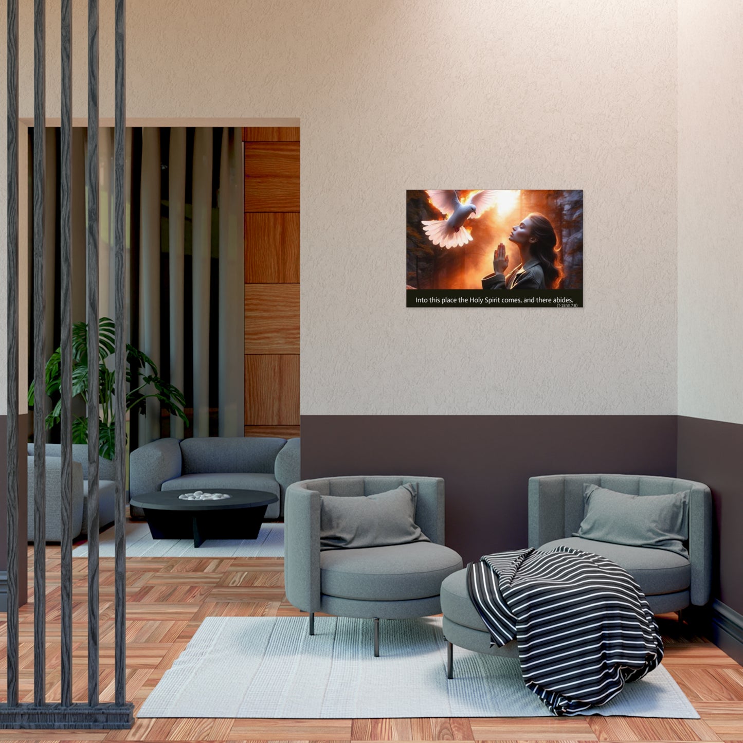 "Into this place the Holy Spirit comes, and there abides." Uncoated Spiritual Wall Art