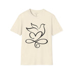 Holy Spirit T-Shirt — Minimalist Dove & Heart Line Art Tee