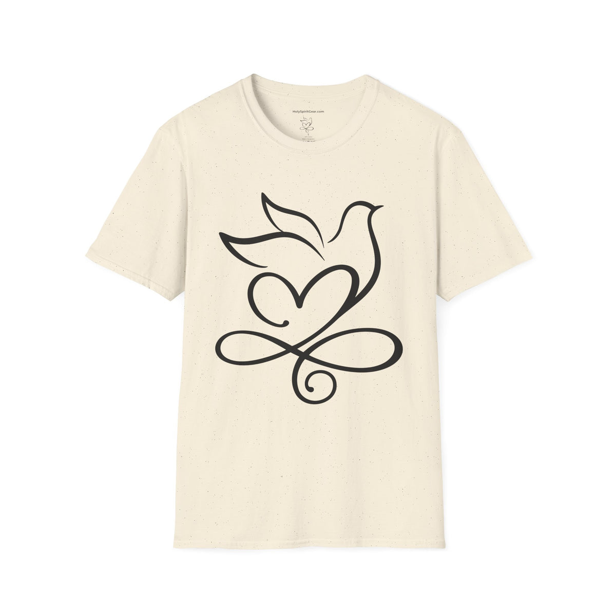 Holy Spirit T-Shirt — Minimalist Dove & Heart Line Art Tee