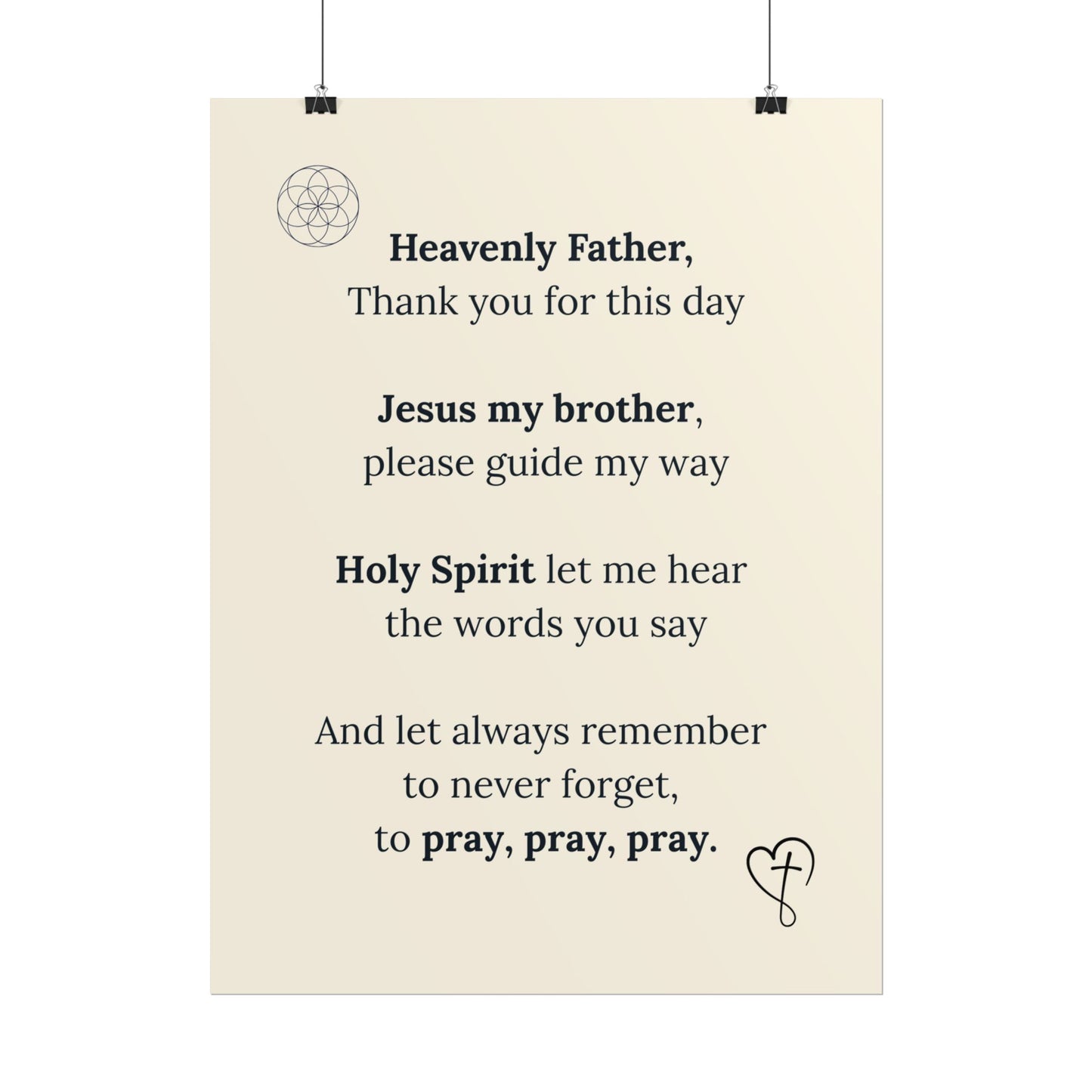 Brett’s Prayer Poster —  Inspirational Wall Art (Rolled Poster)