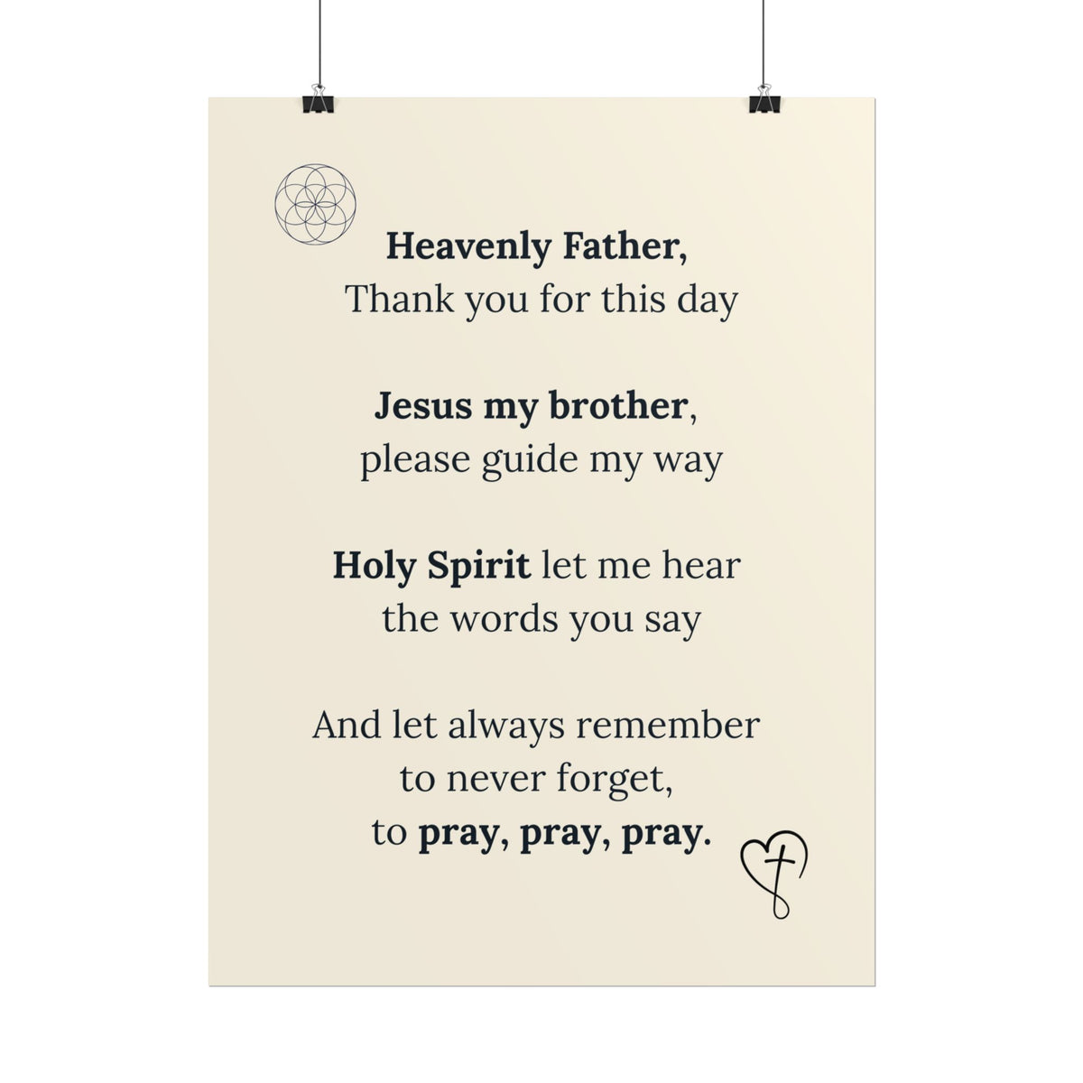 Brett’s Prayer Poster —  Inspirational Wall Art (Rolled Poster)
