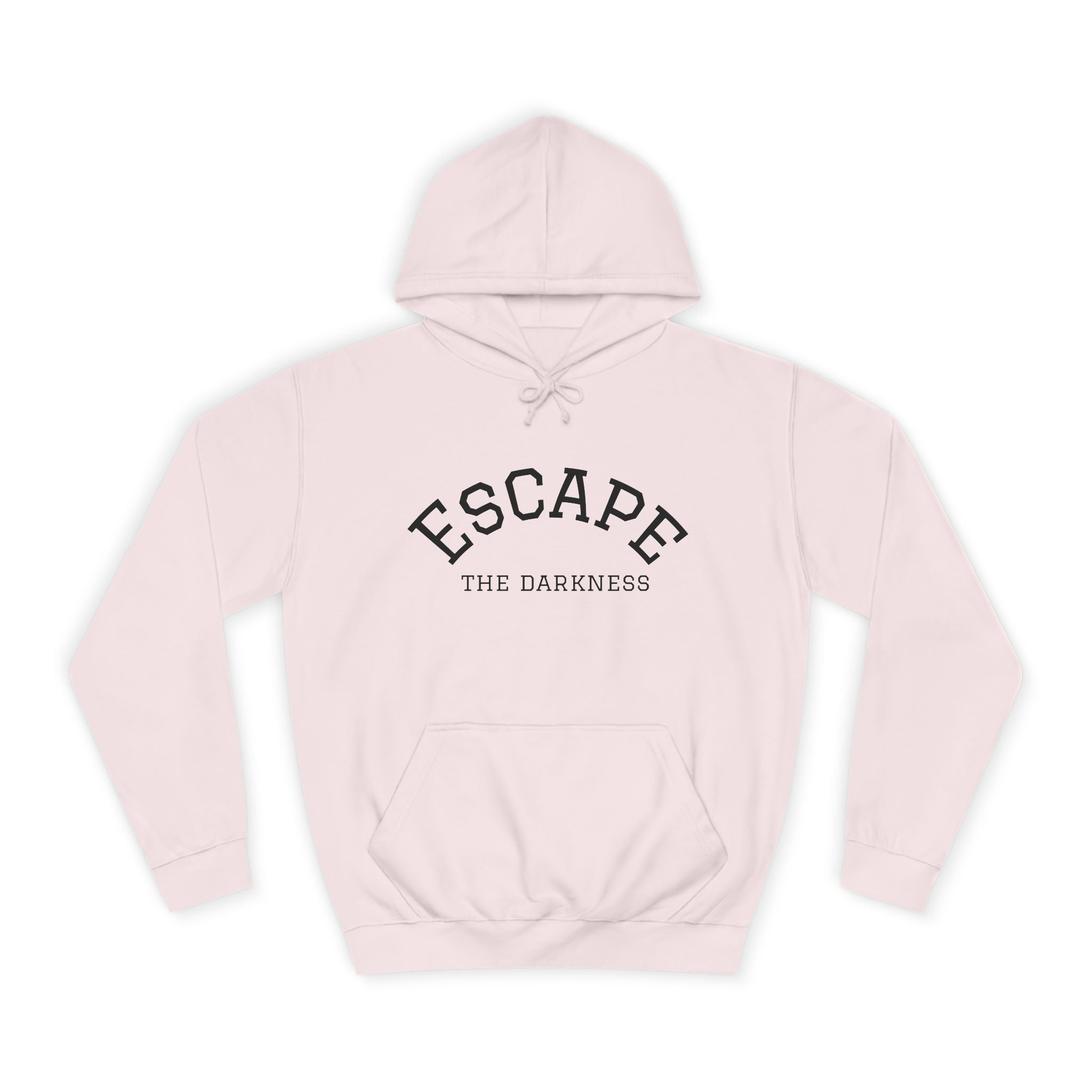 Escape the Darkness Hoodie — Heart Graphic College Pullover