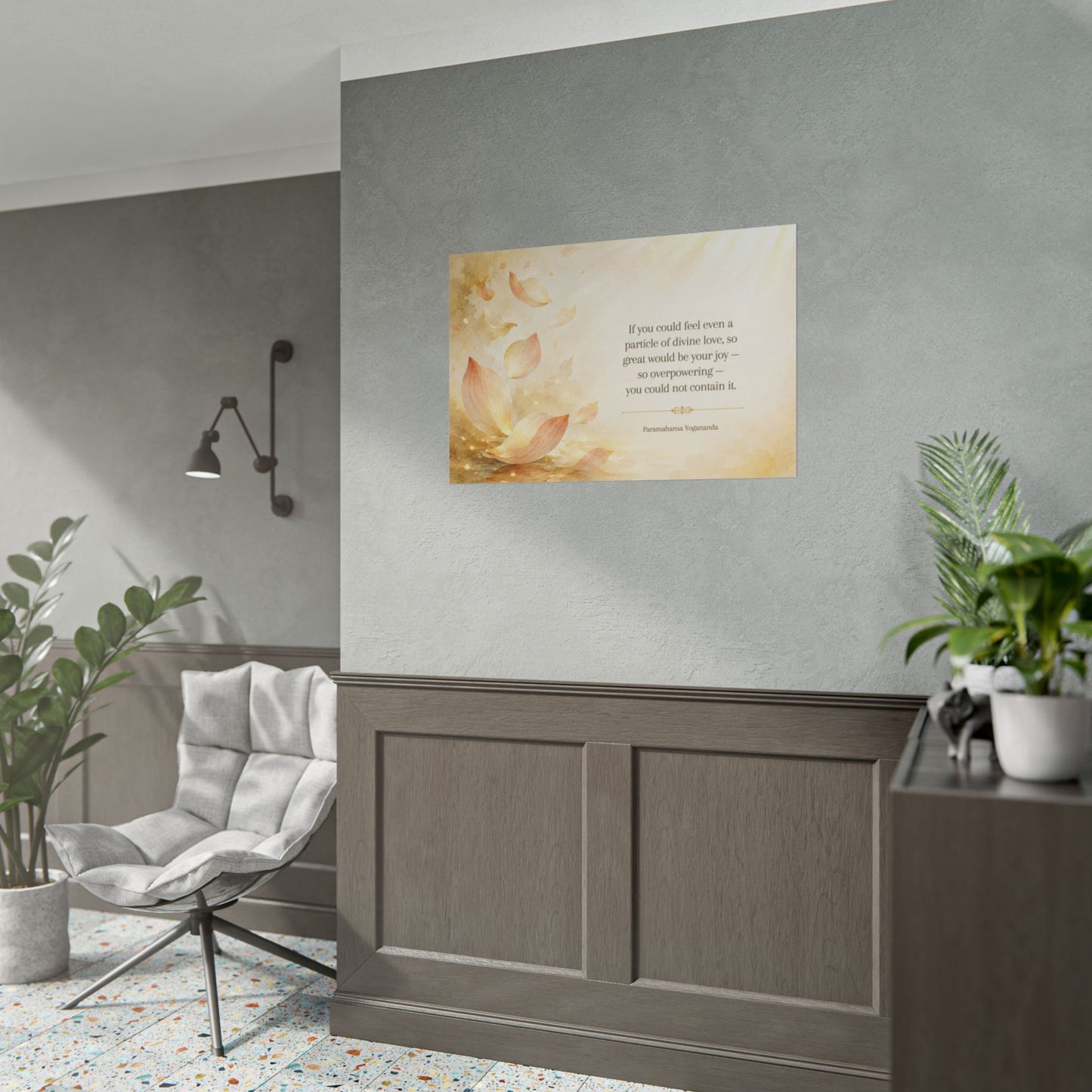 Rolled Poster — Inspirational Lotus Quote Wall Art ("If you could feel even a particle of divine love…")