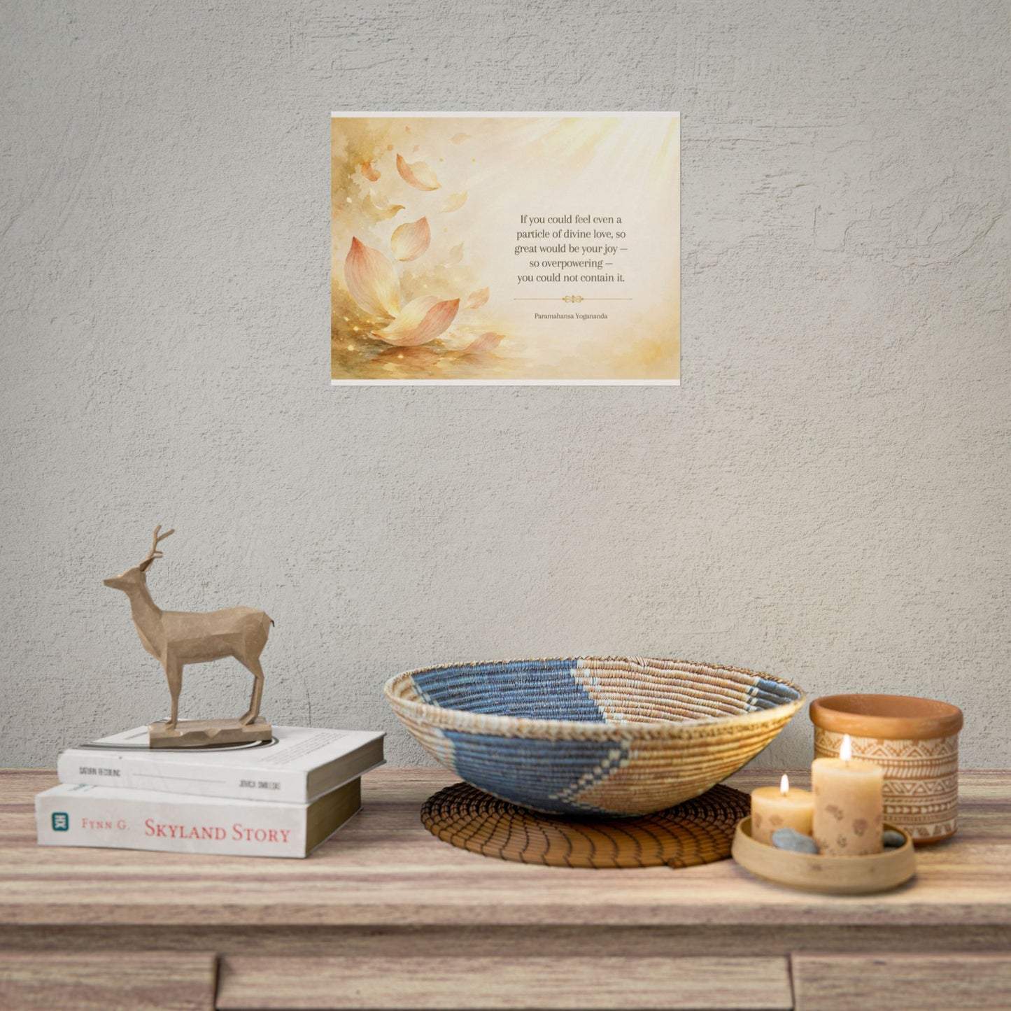 Rolled Poster — Inspirational Lotus Quote Wall Art ("If you could feel even a particle of divine love…")