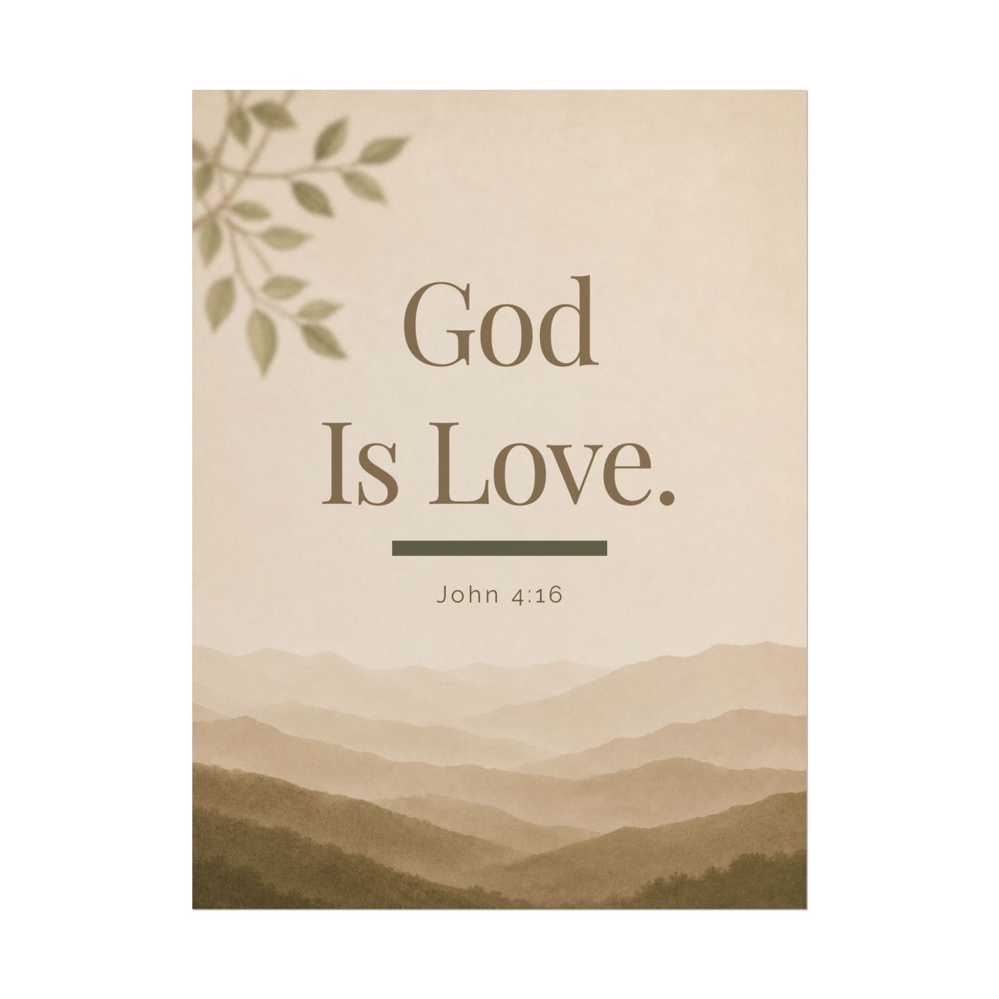 God Is Love Poster — John 4:16 Inspirational Wall Art (Rolled Poster)