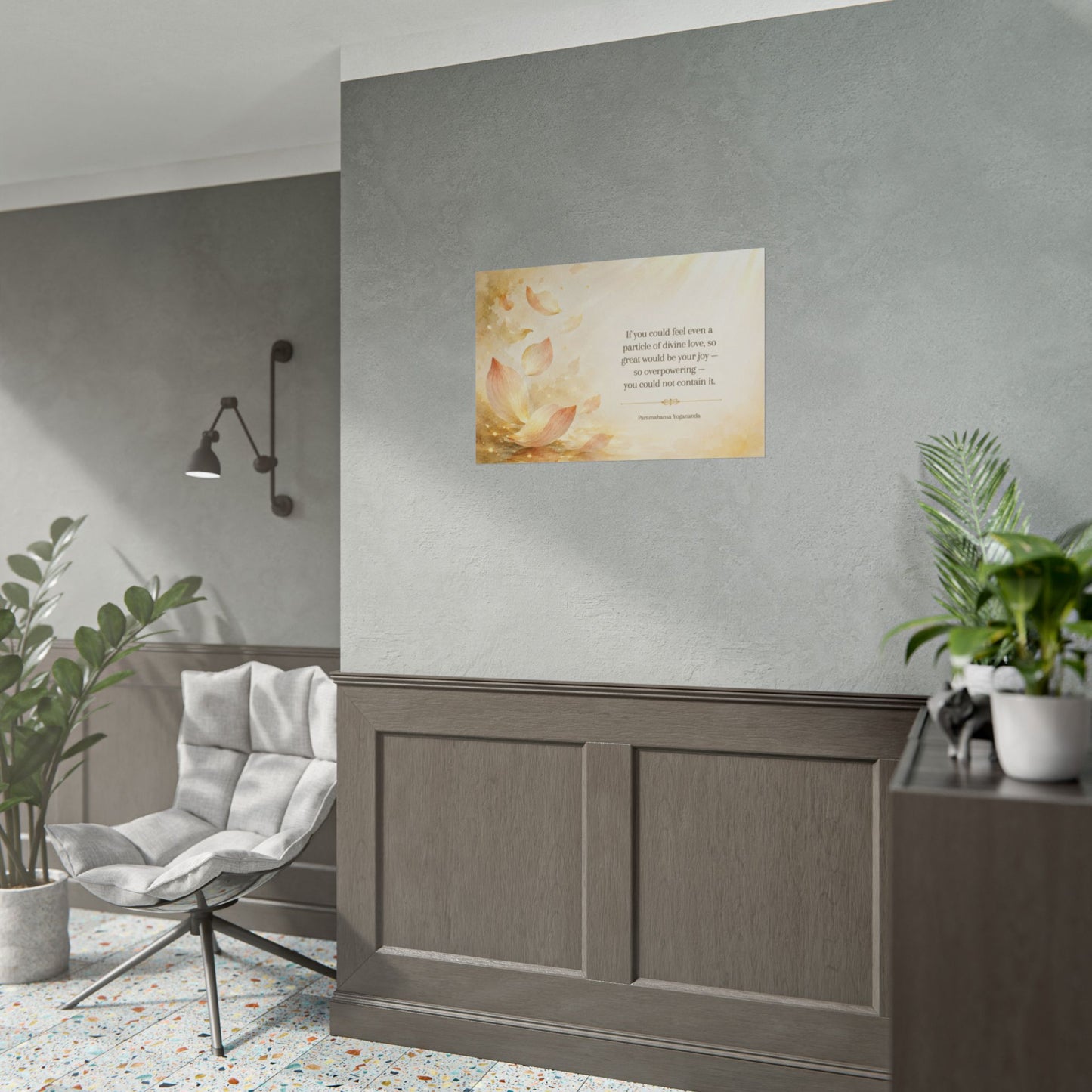 Rolled Poster — Inspirational Lotus Quote Wall Art ("If you could feel even a particle of divine love…")