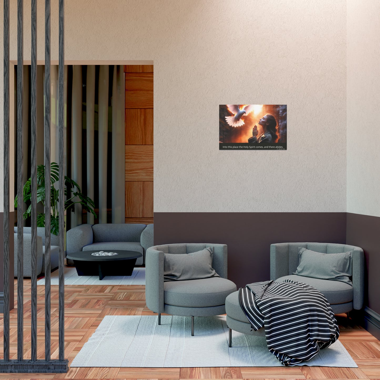 "Into this place the Holy Spirit comes, and there abides." Uncoated Spiritual Wall Art