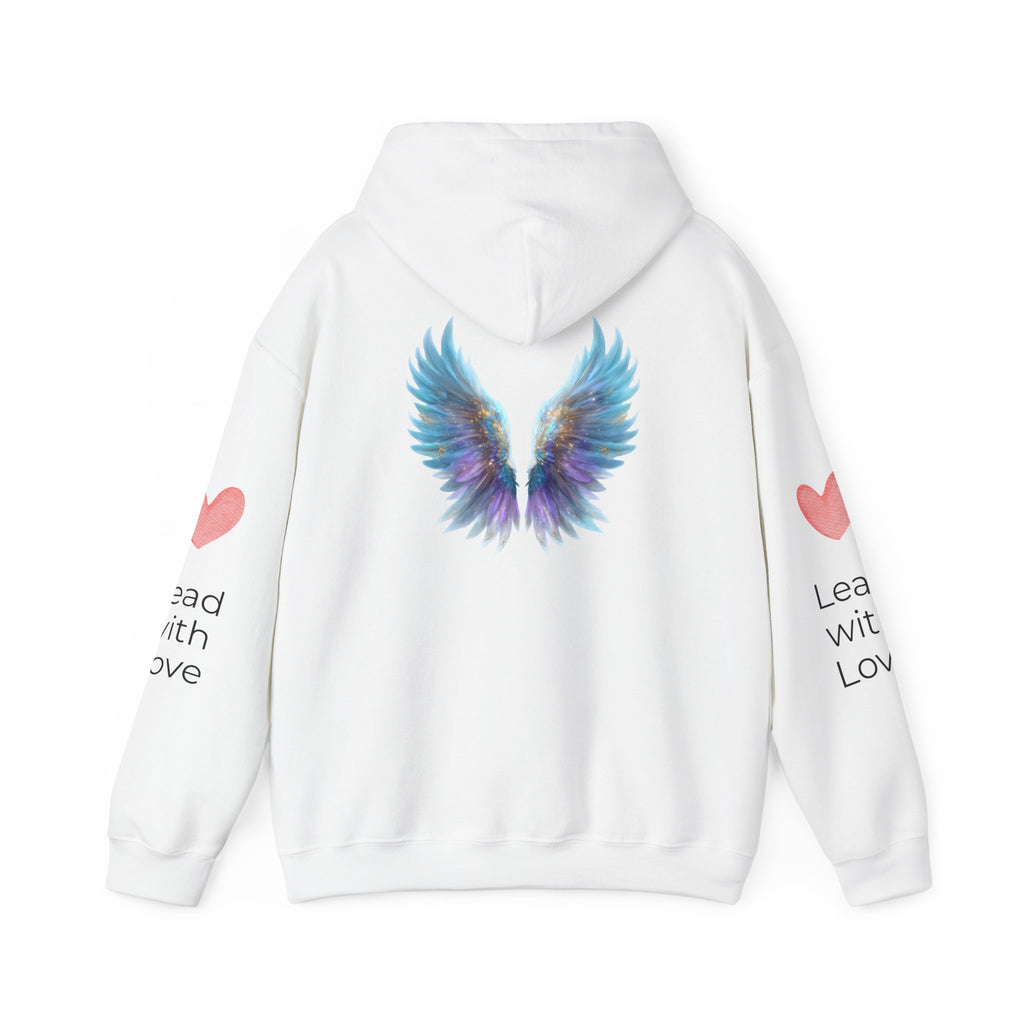 Angel Wings Hoodie, Lead with Love Graphic Hooded Sweatshirt