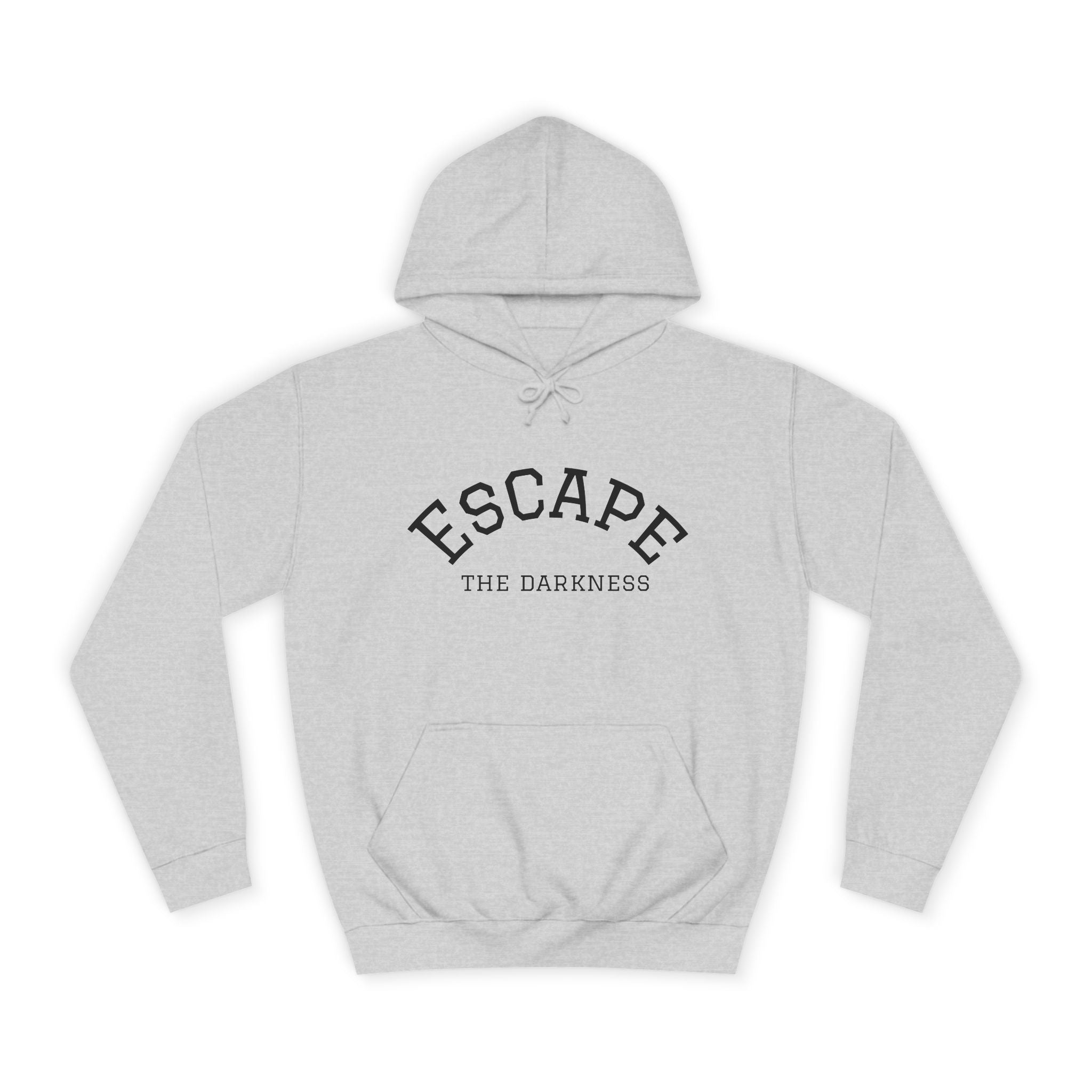 Escape the Darkness Hoodie — Heart Graphic College Pullover