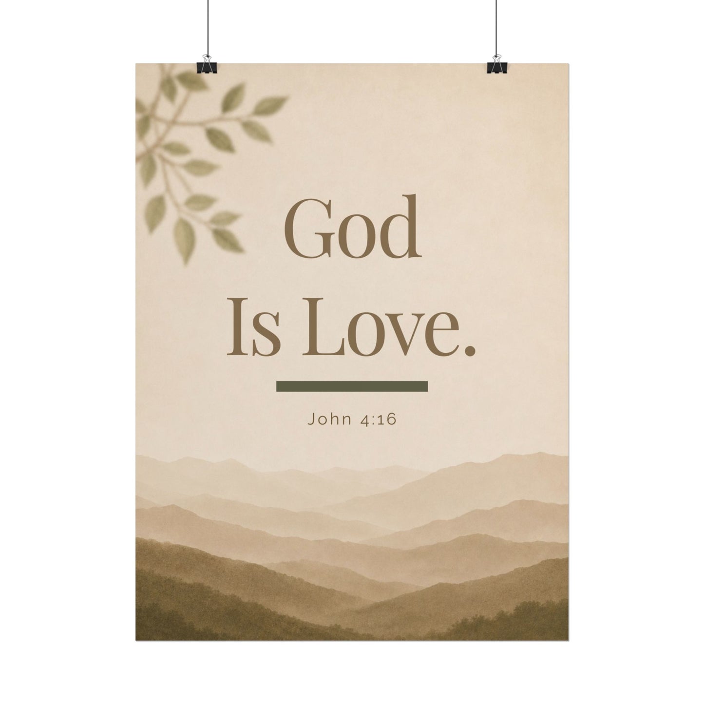 God Is Love Poster — John 4:16 Inspirational Wall Art (Rolled Poster)
