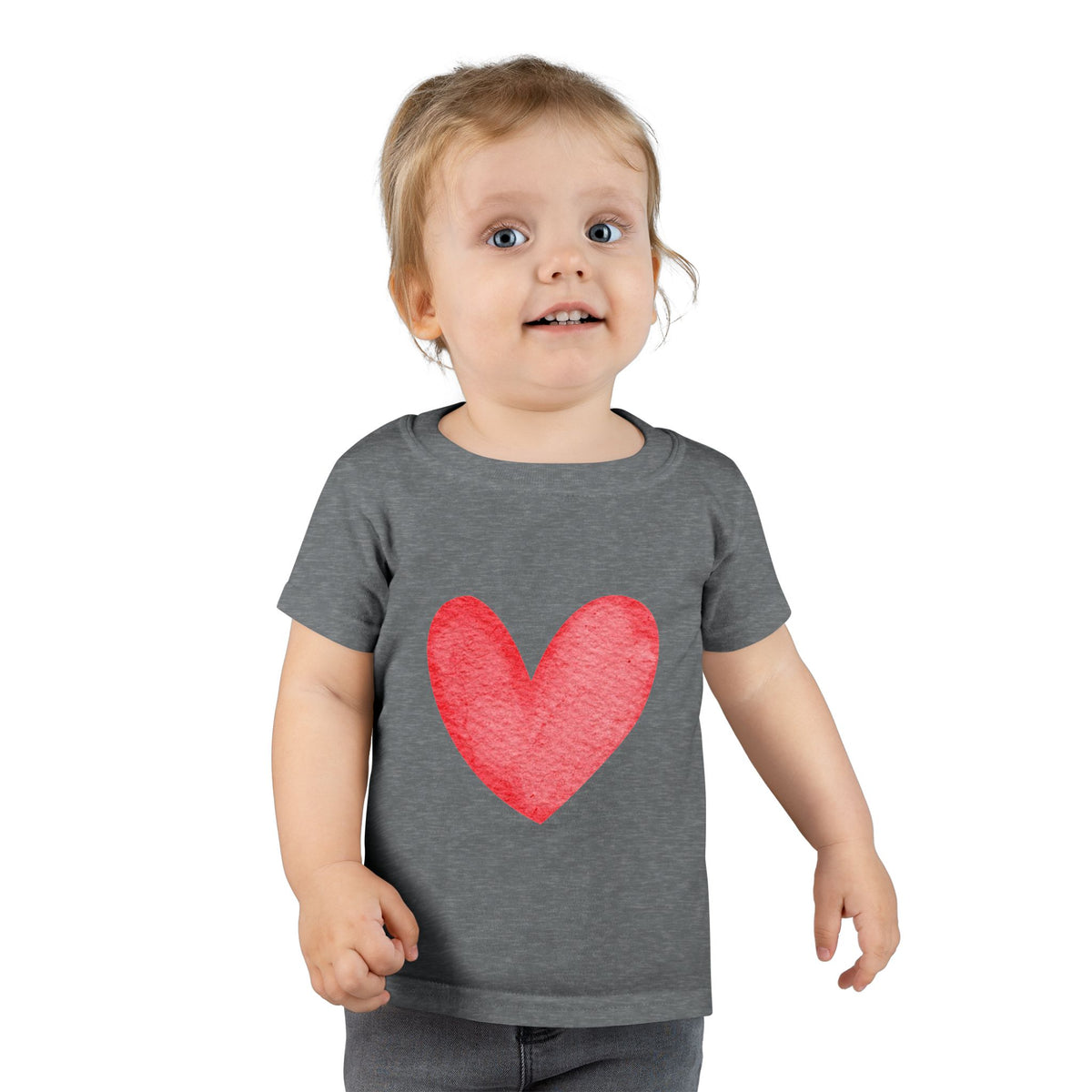 Toddler T-Shirt — Pink Heart Front, “My Father loves me… and mama does too!” Back | Cute Toddler Tee