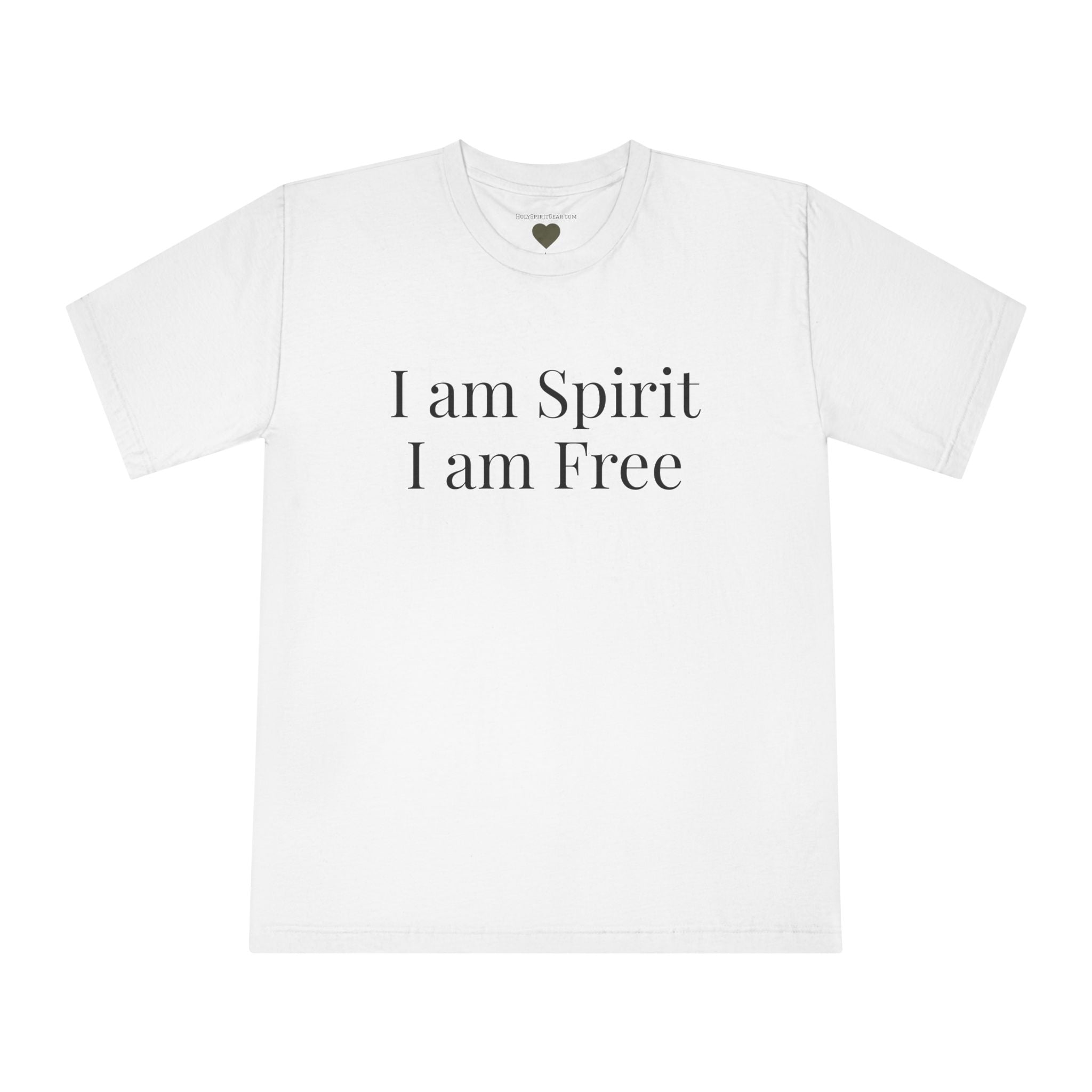 I Am Spirit I Am Free — Inspirational Crewneck T‑Shirt (I am as God Created me)