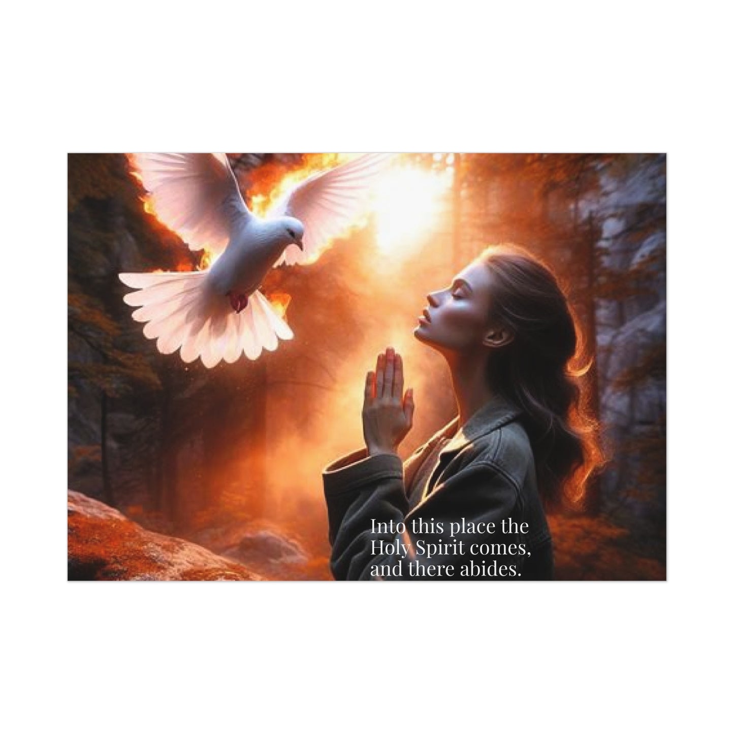 "Into this place the Holy Spirit comes, and there abides." Uncoated Spiritual Wall Art