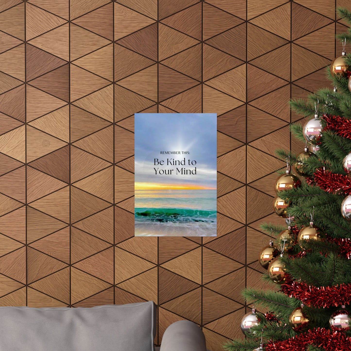 "Be Kind to Your Mind" Matte Vertical Poster — Inspirational Ocean  Wall Art