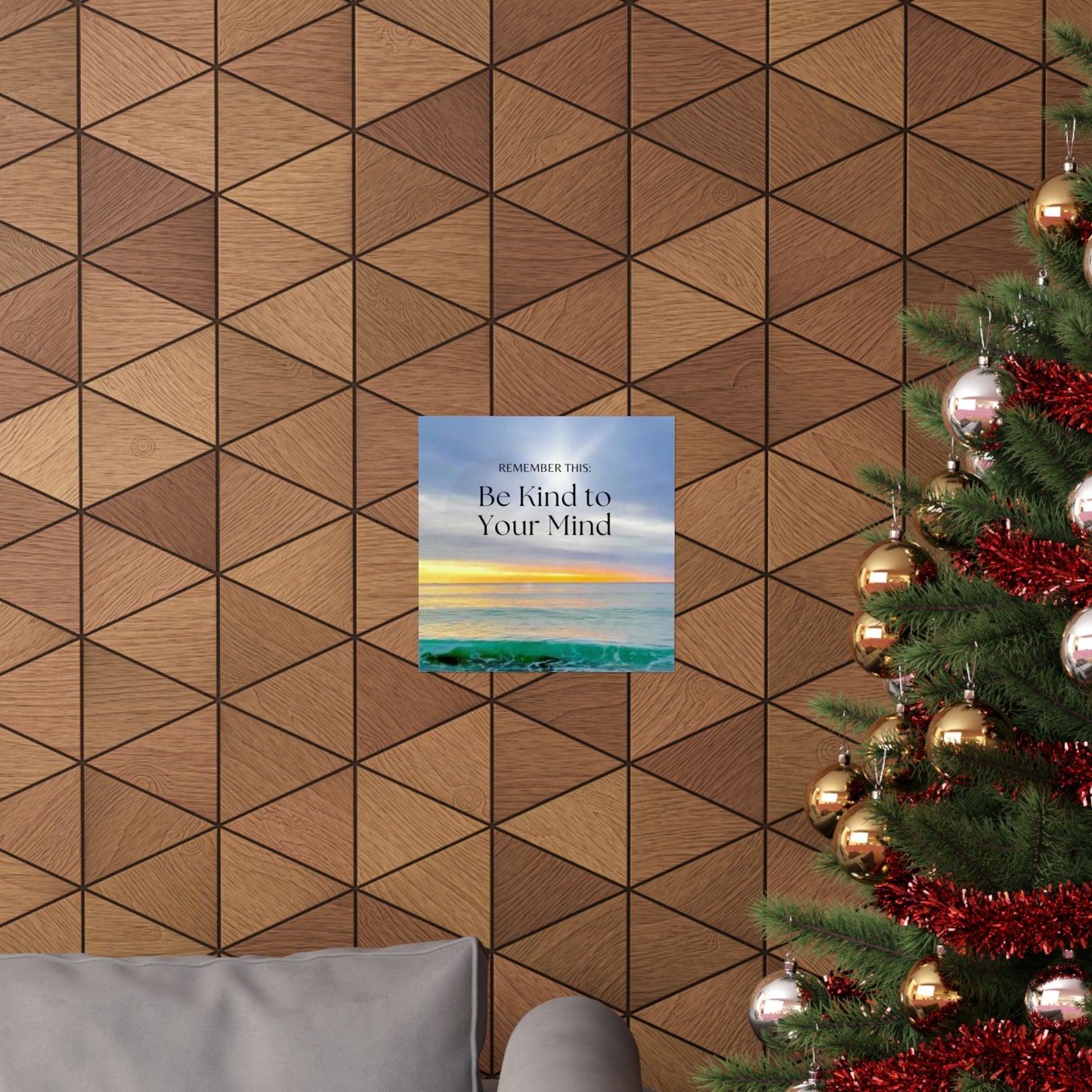 "Be Kind to Your Mind" Matte Vertical Poster — Inspirational Ocean  Wall Art