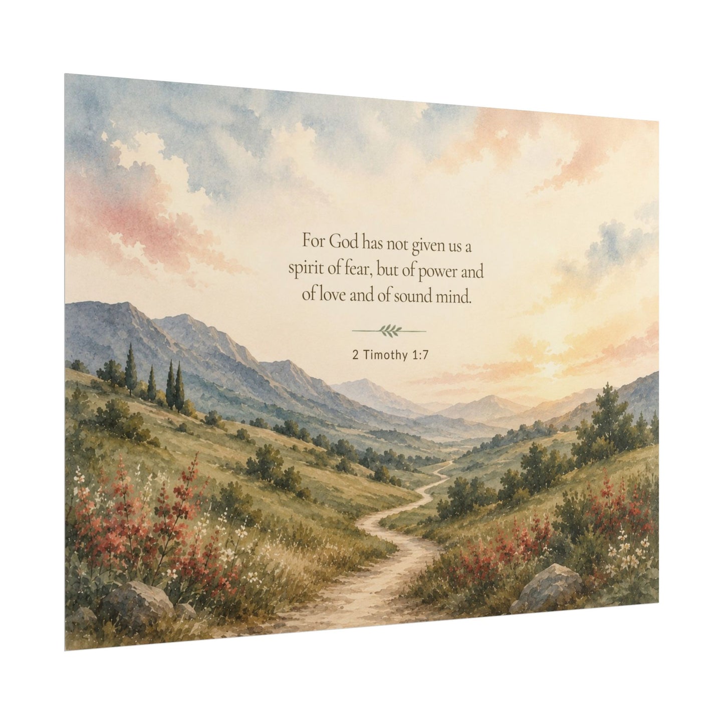 2 Timothy. For God has not given us a spirit of fear...   - Inspirational Wall Art (Rolled Poster)