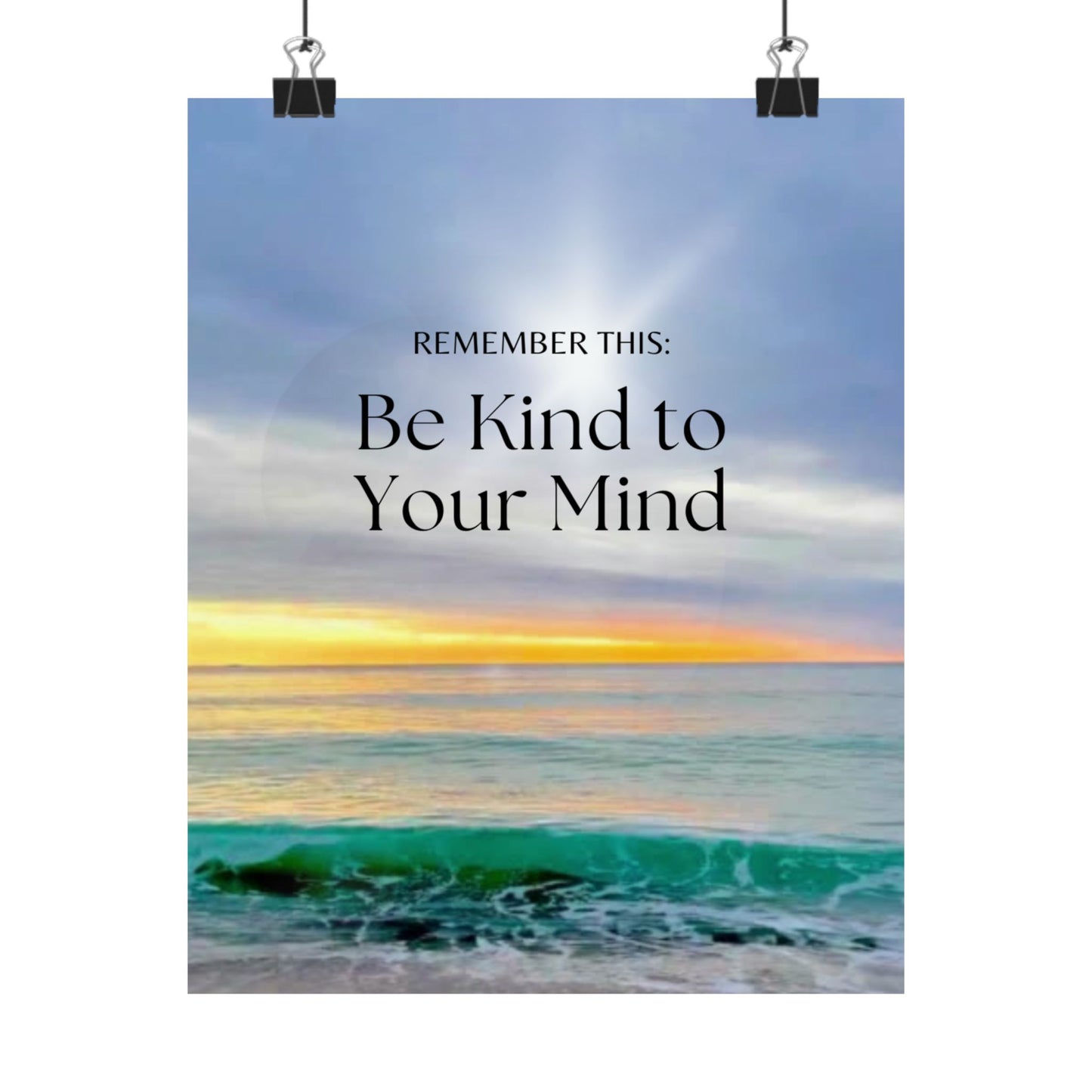"Be Kind to Your Mind" Matte Vertical Poster — Inspirational Ocean  Wall Art