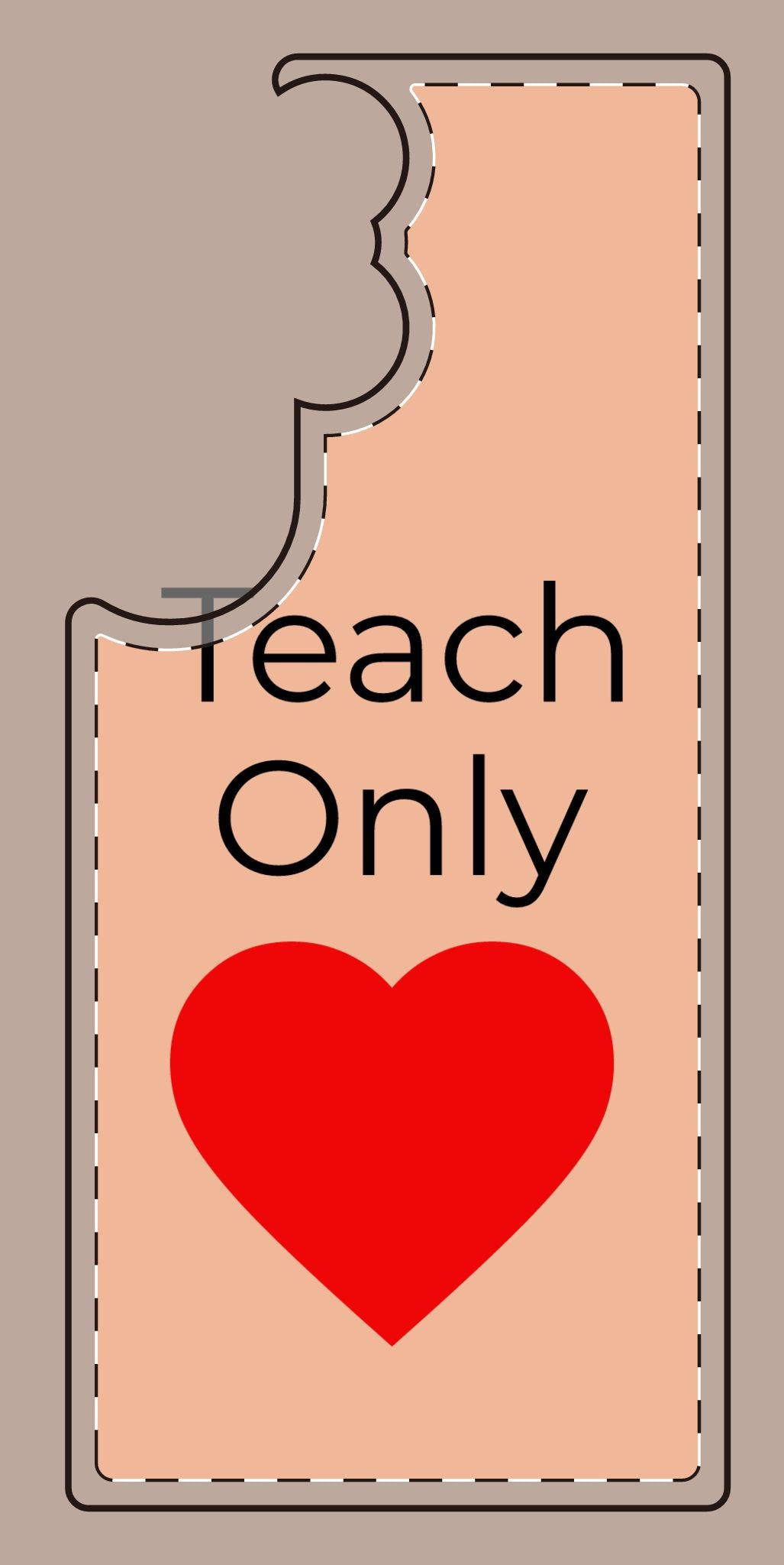 Teach only Love Phone Case – Red Heart Minimalist iPhone/Android Cover