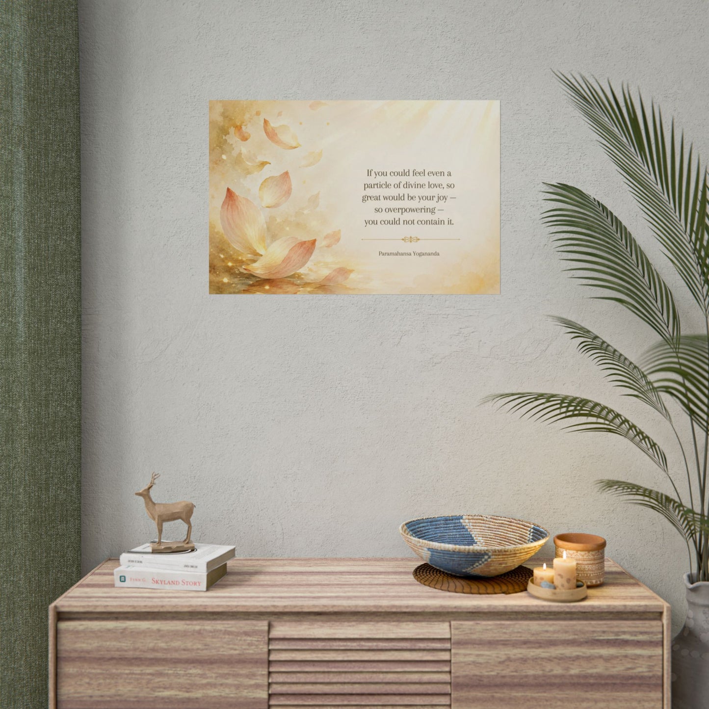 Rolled Poster — Inspirational Lotus Quote Wall Art ("If you could feel even a particle of divine love…")