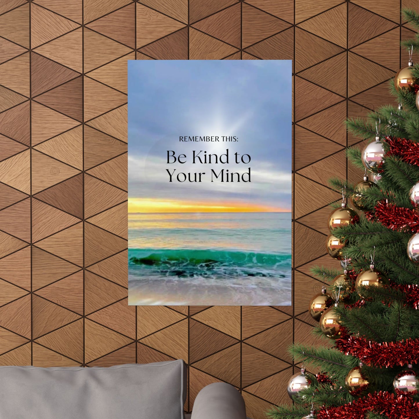 "Be Kind to Your Mind" Matte Vertical Poster — Inspirational Ocean  Wall Art