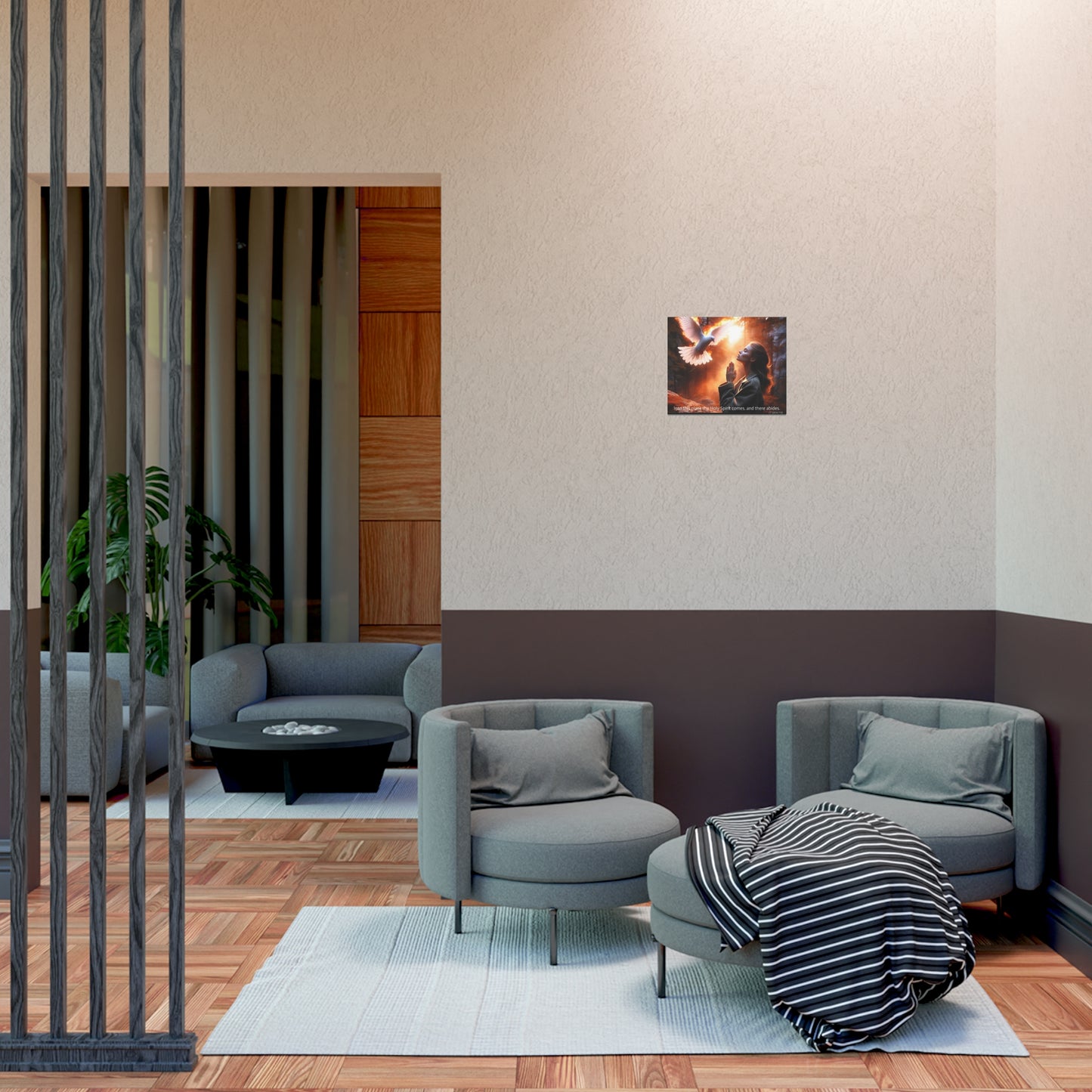 "Into this place the Holy Spirit comes, and there abides." Uncoated Spiritual Wall Art