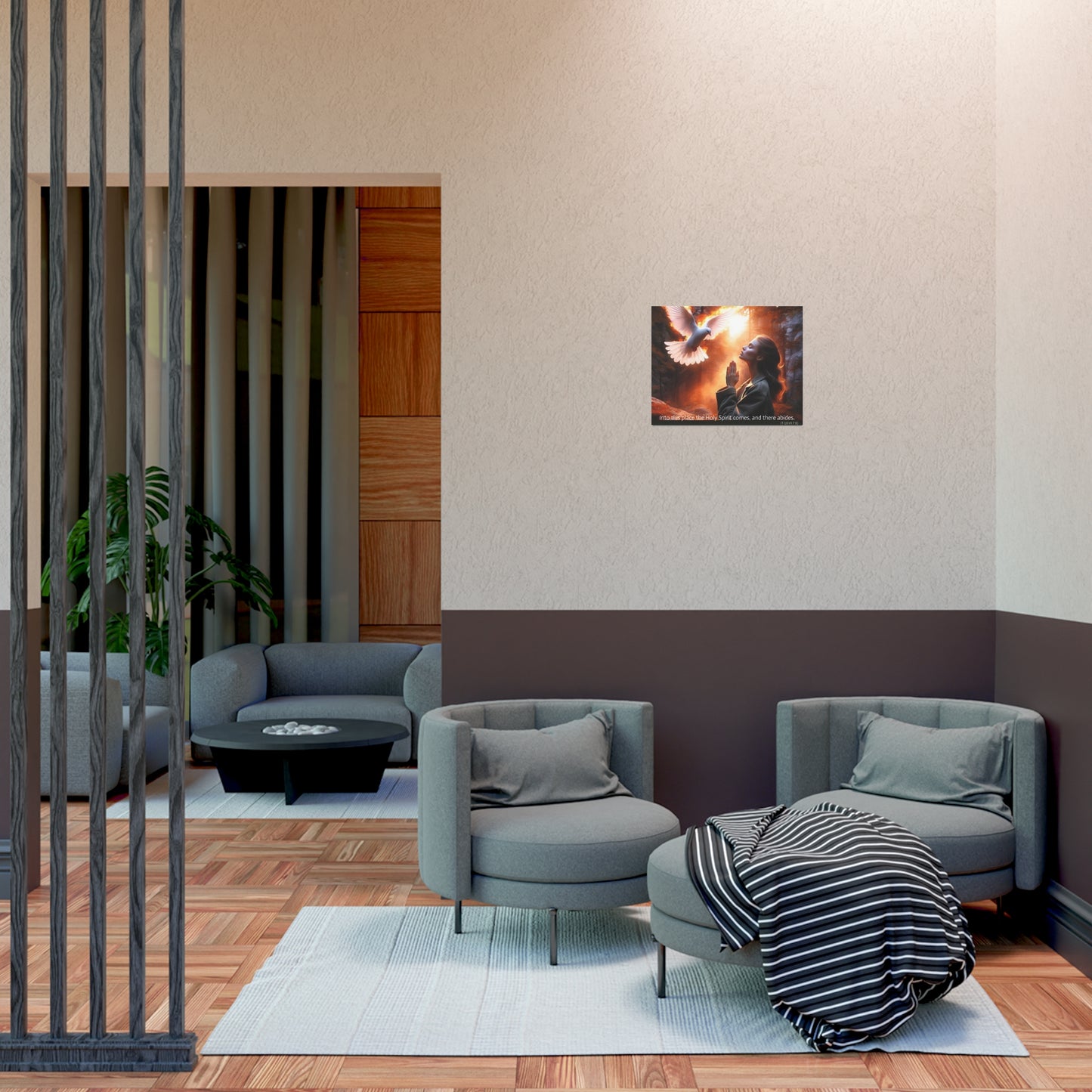 "Into this place the Holy Spirit comes, and there abides." Uncoated Spiritual Wall Art