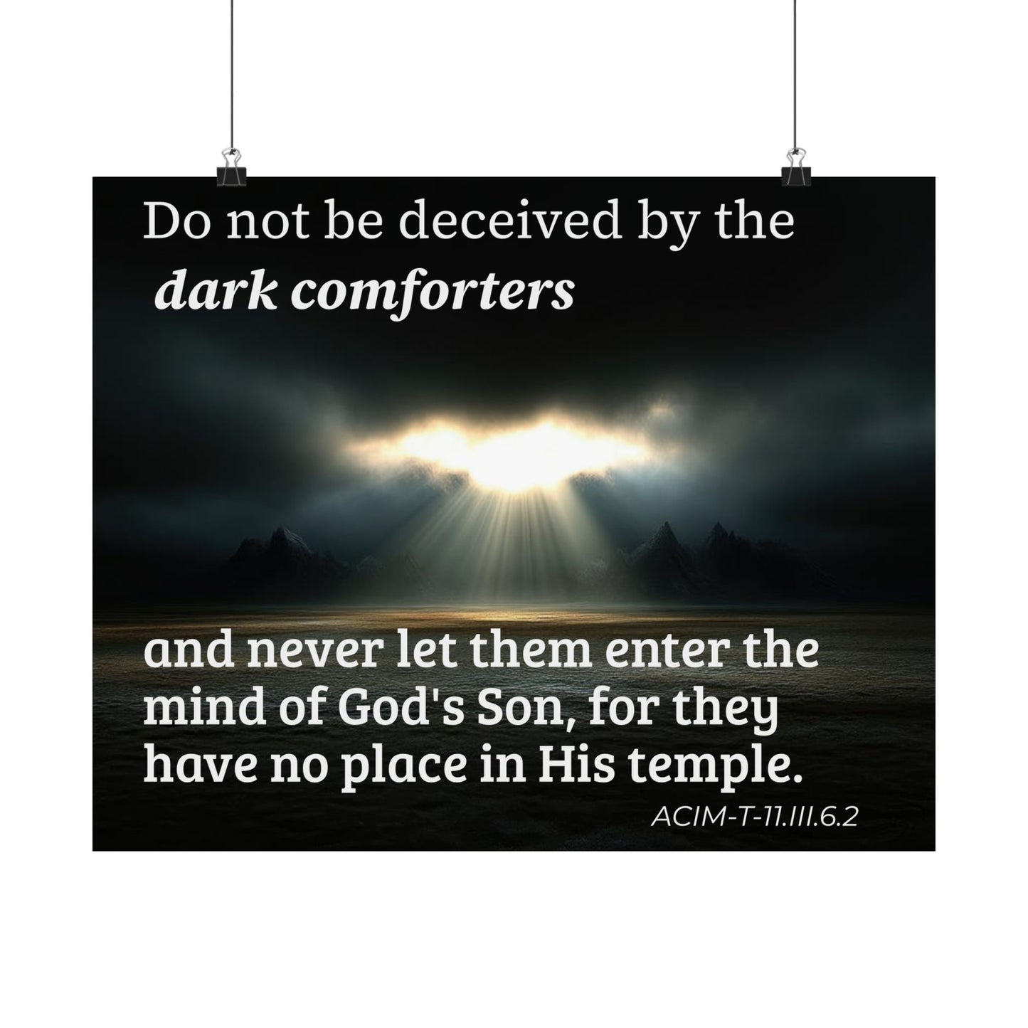 Inspirational Christian Poster — “Do not be deceived by the dark comforters” Matte Horizontal Print