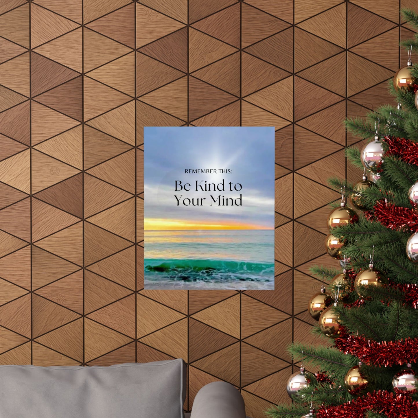 "Be Kind to Your Mind" Matte Vertical Poster — Inspirational Ocean  Wall Art