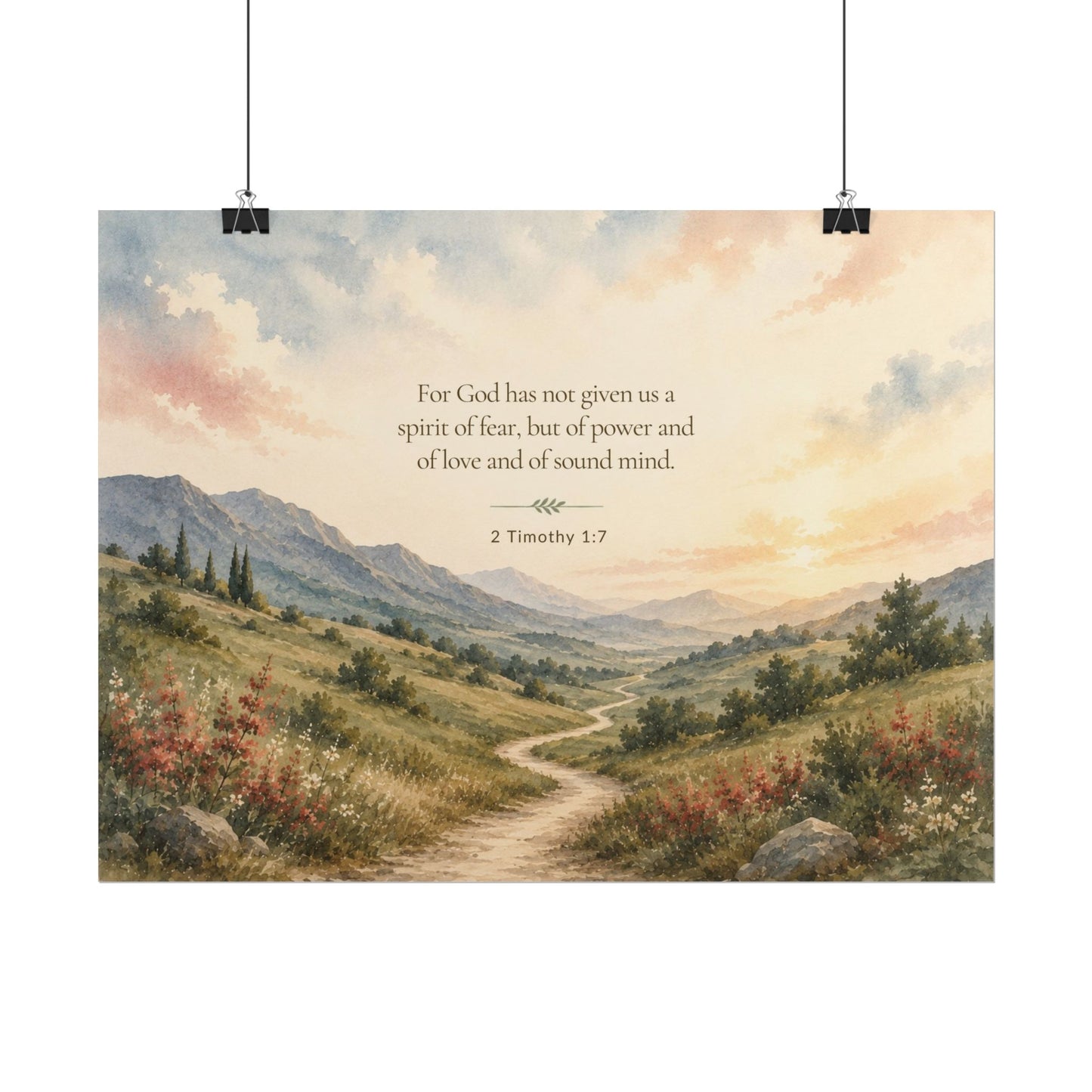 2 Timothy. For God has not given us a spirit of fear...   - Inspirational Wall Art (Rolled Poster)