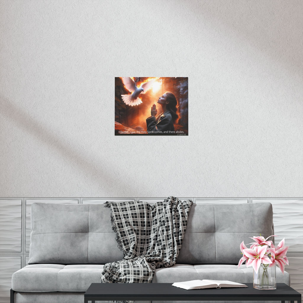"Into this place the Holy Spirit comes, and there abides." Uncoated Spiritual Wall Art