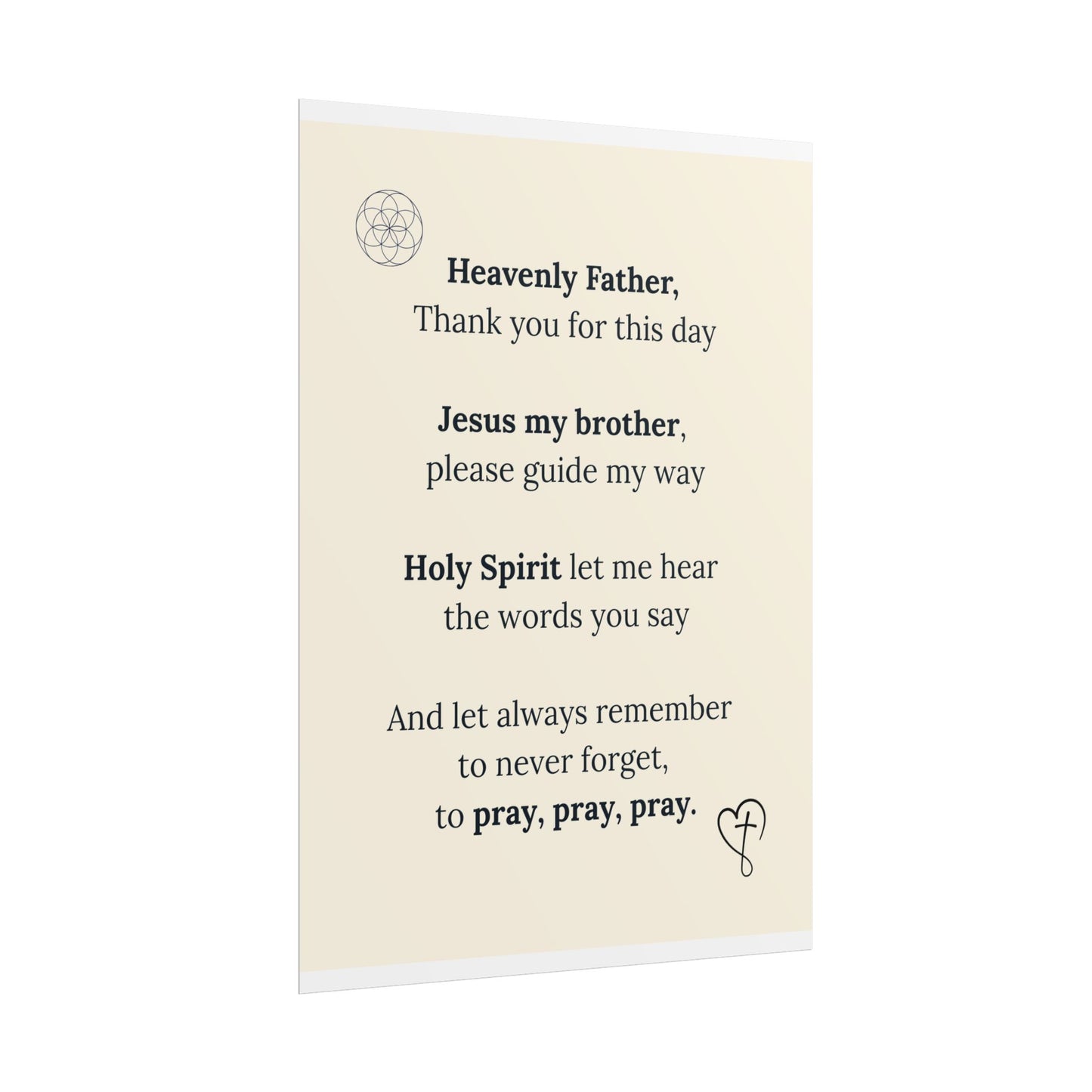 Brett’s Prayer Poster —  Inspirational Wall Art (Rolled Poster)