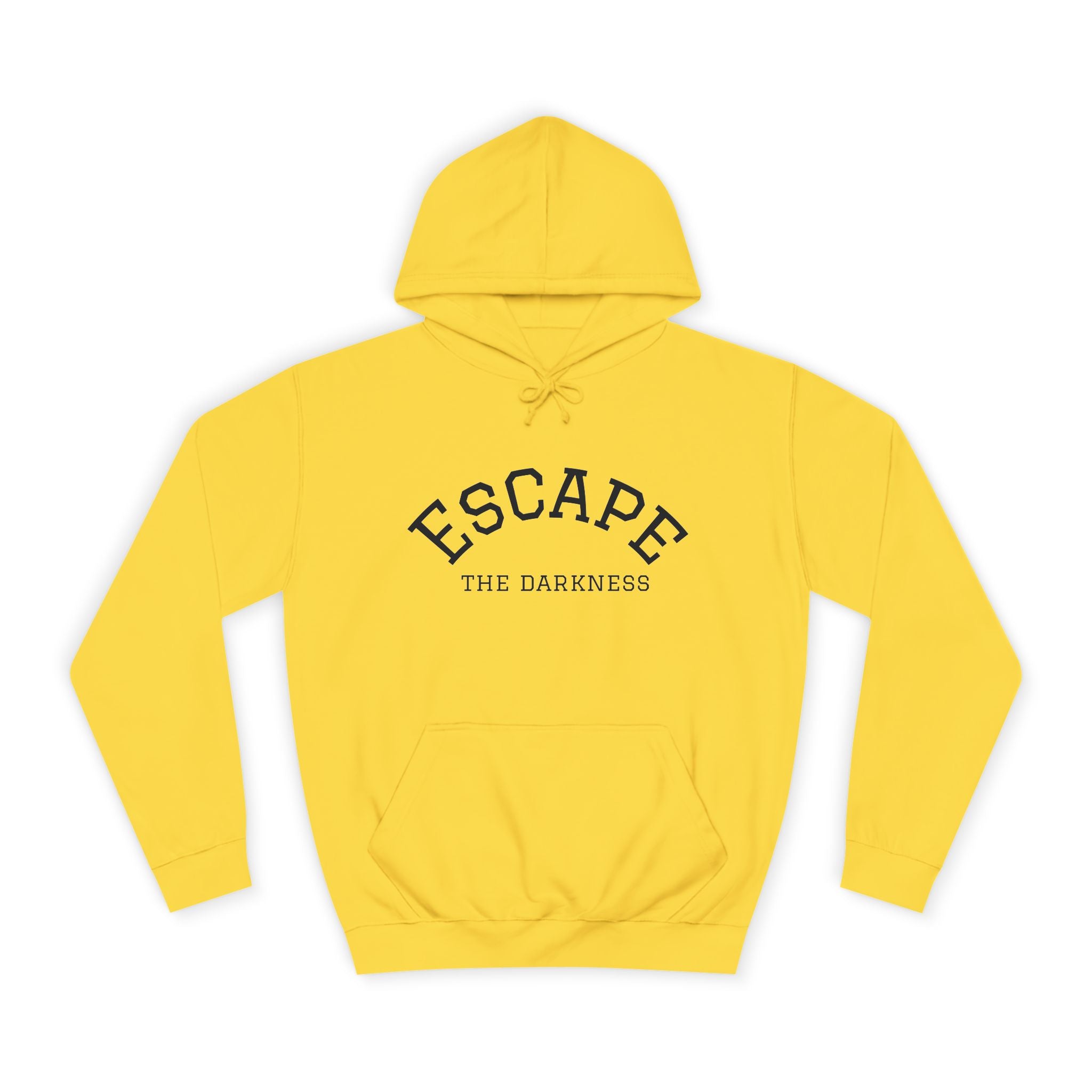 Escape the Darkness Hoodie — Heart Graphic College Pullover