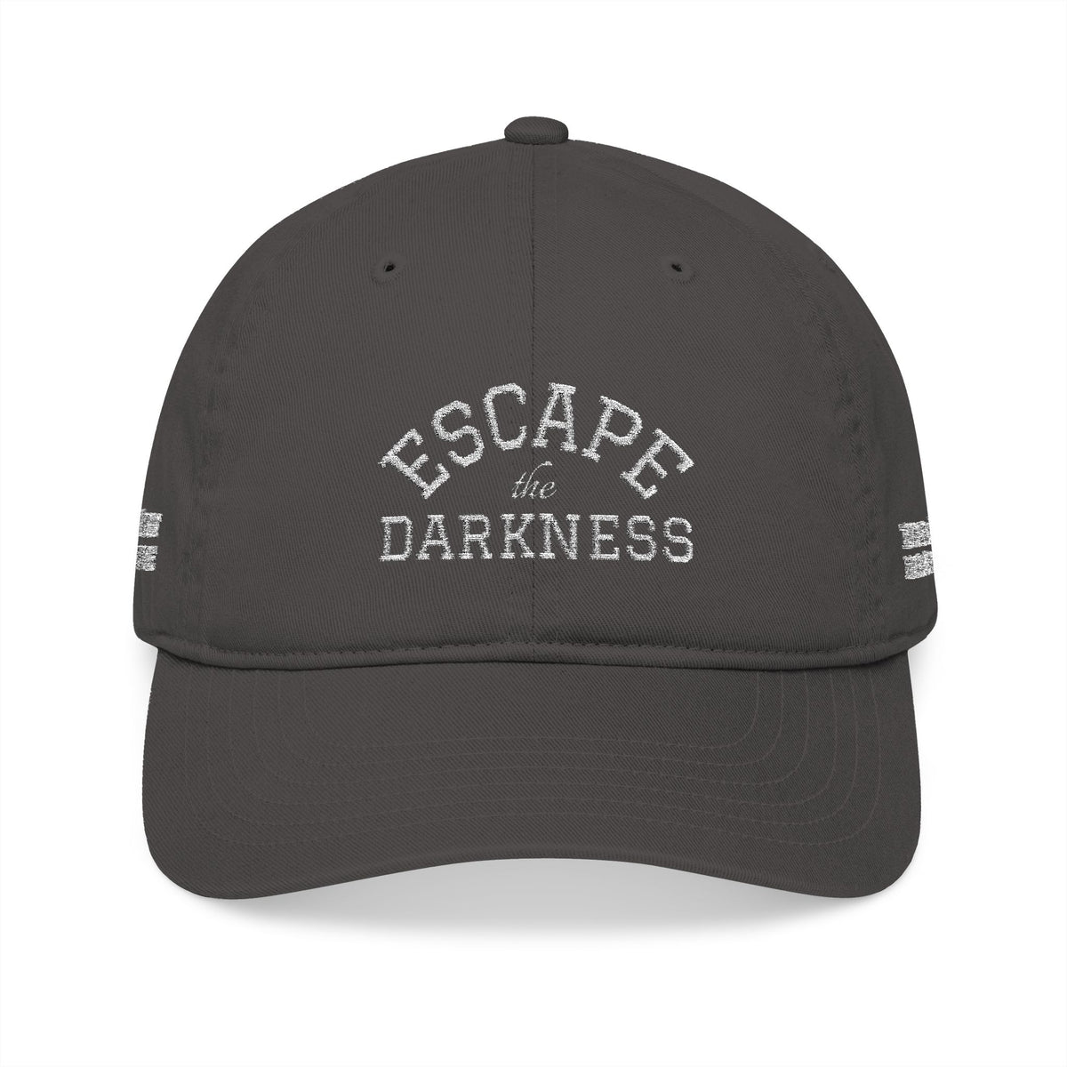 Escape the Darkness Embroidered Baseball Cap — Organic Cotton, Spiritual Hope Hat