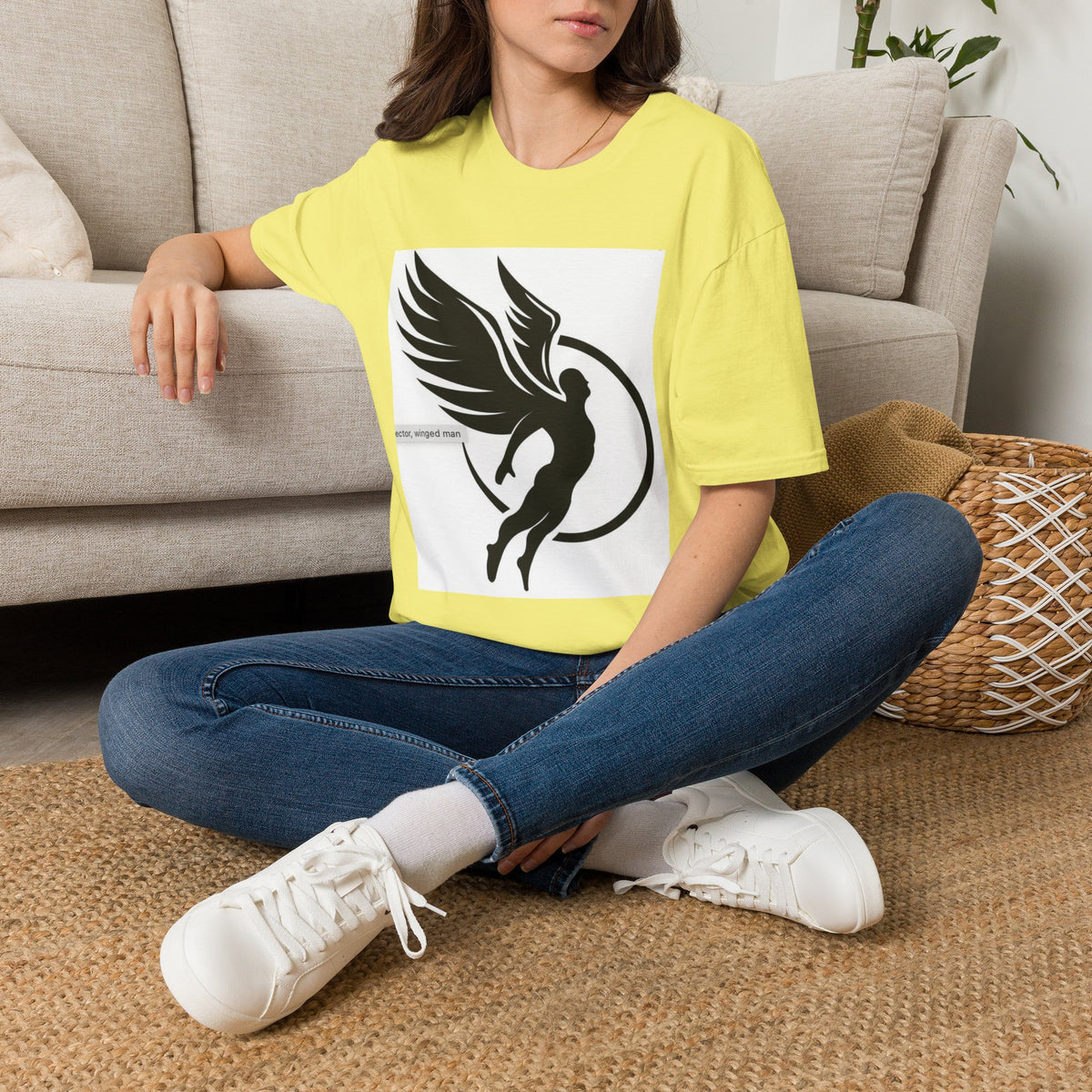Angel Wings Graphic T-Shirt — Halo & Wing Minimalist Tee