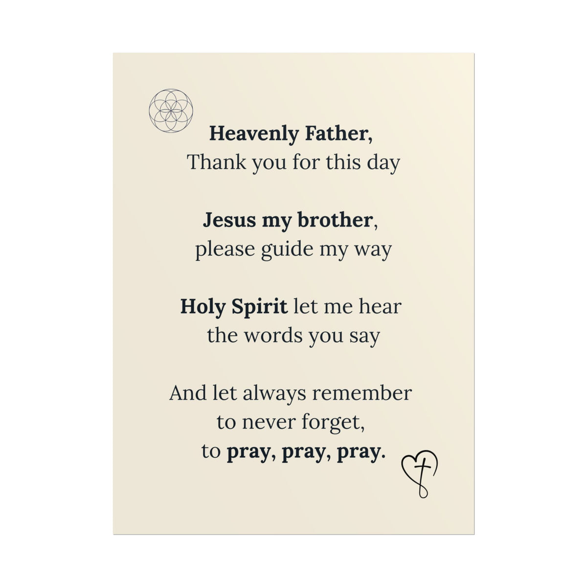 Brett’s Prayer Poster —  Inspirational Wall Art (Rolled Poster)