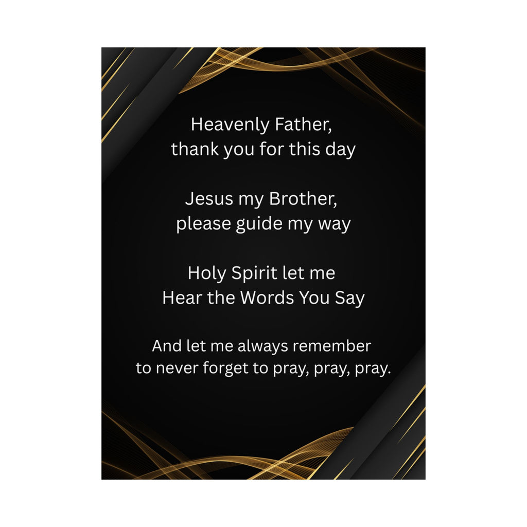Prayer Poem Matte Poster — "Heavenly Father" Inspirational Wall Art