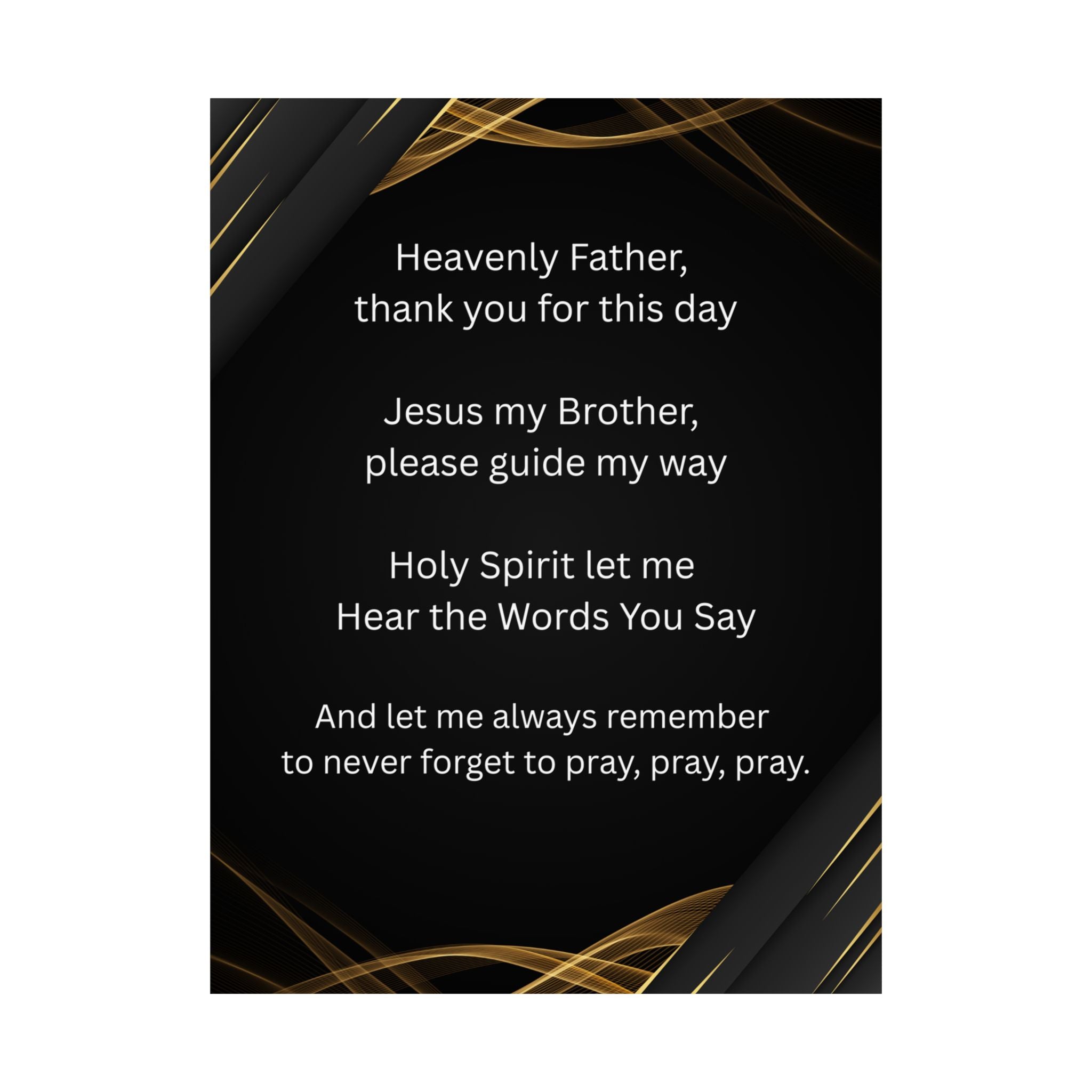 Prayer Poem Matte Poster — "Heavenly Father" Inspirational Wall Art