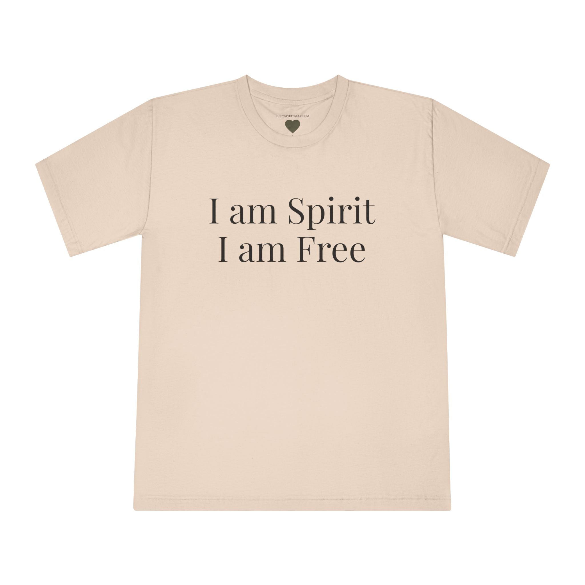 I Am Spirit I Am Free — Inspirational Crewneck T‑Shirt (I am as God Created me)