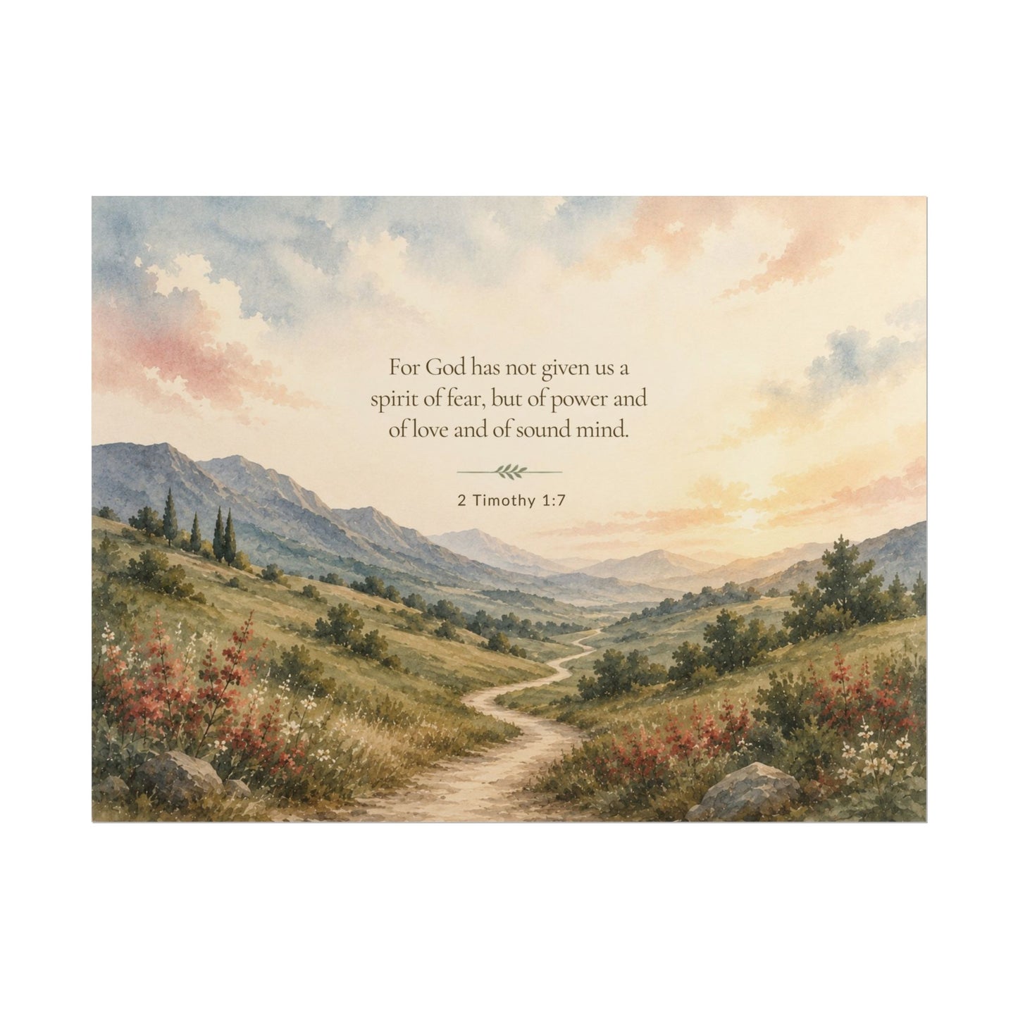 2 Timothy. For God has not given us a spirit of fear...   - Inspirational Wall Art (Rolled Poster)